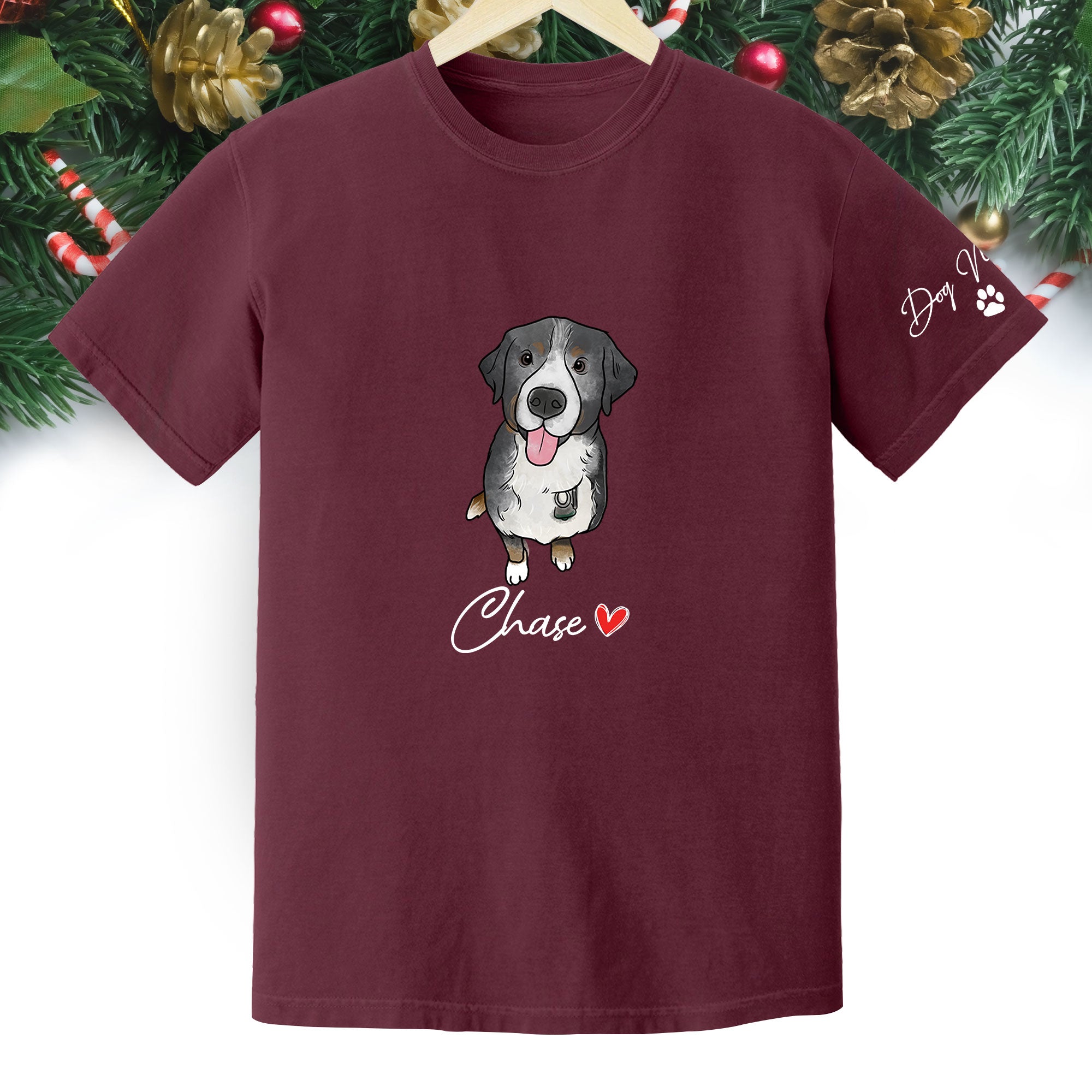 Personalized Dog Christmas Shirt – Custom Pet Photo Shirt, Gift for Dog Mom, Dog Dad