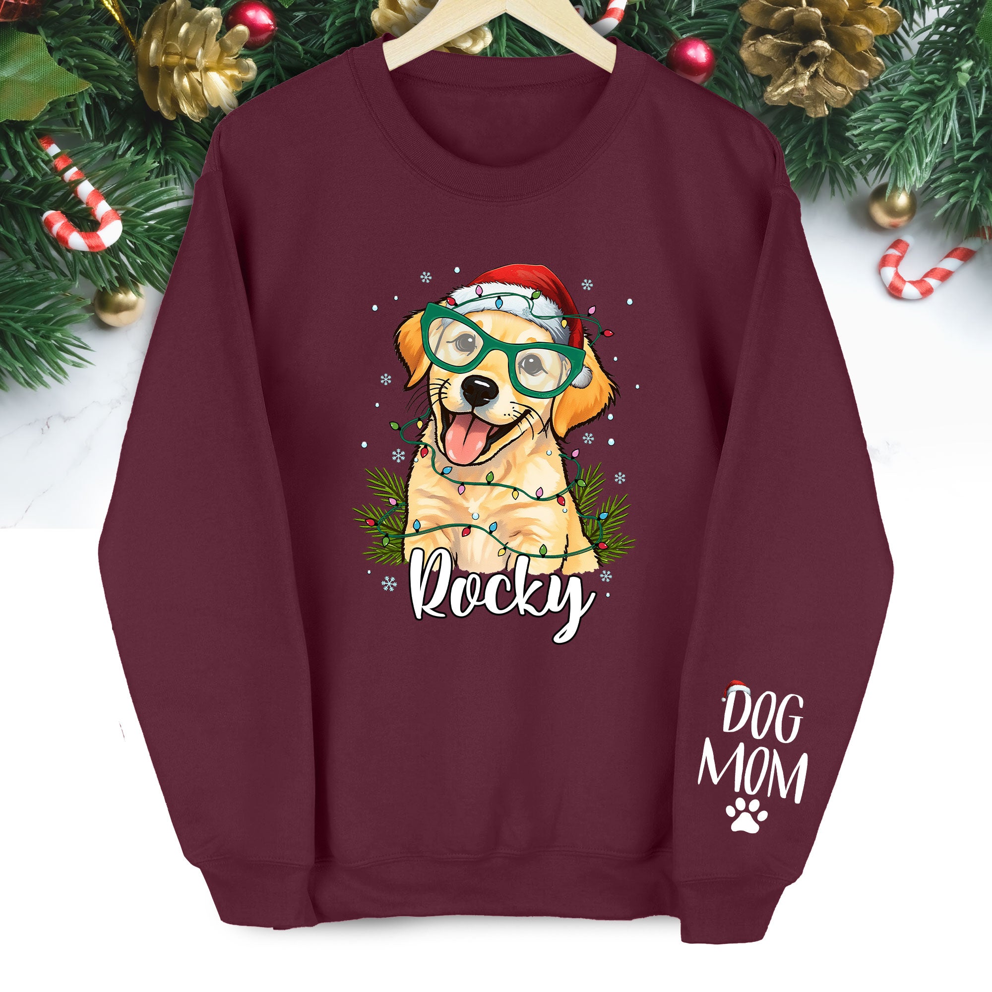 Custom Pet Portrait Sweatshirt – Funny Holiday Dog Gift