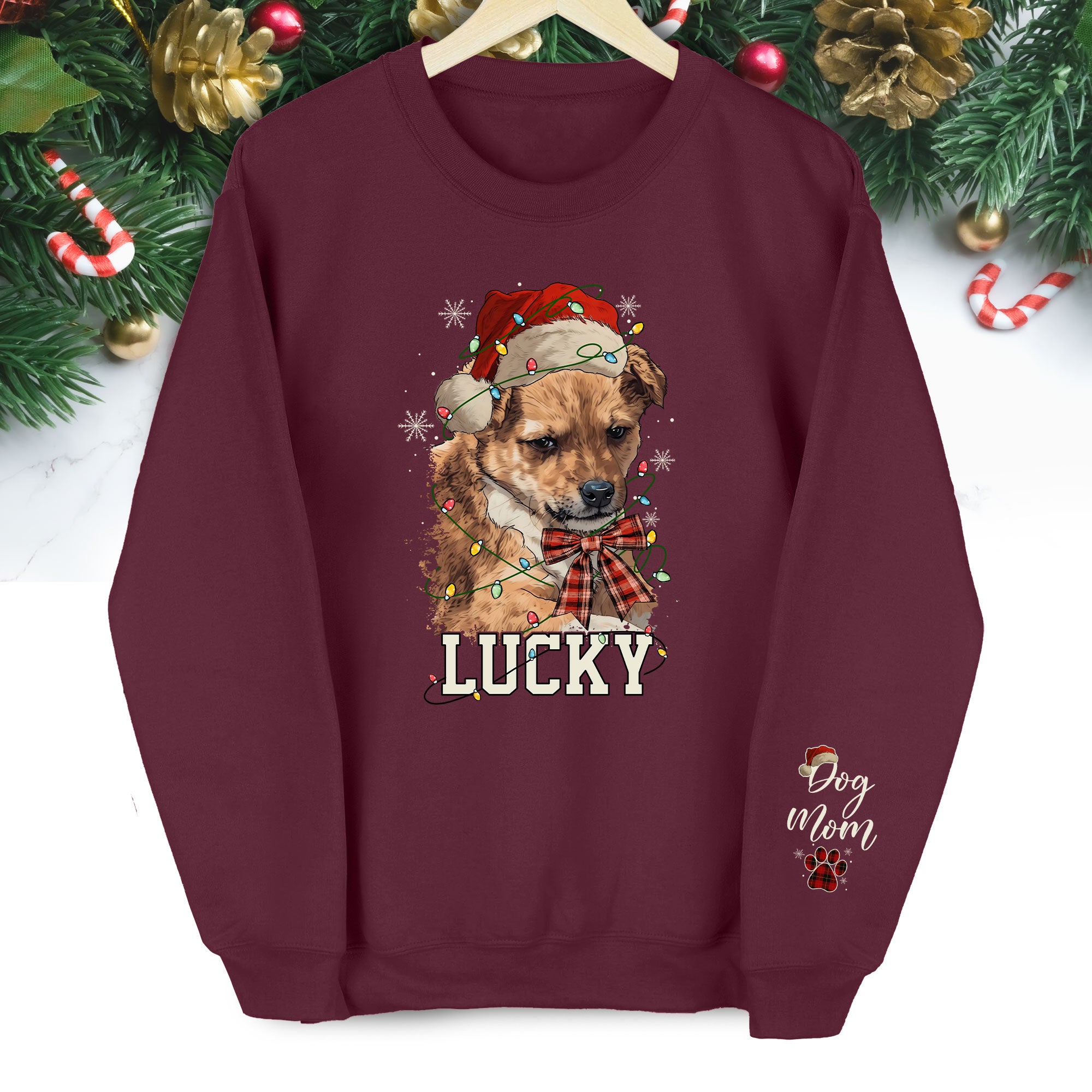 Custom Dog Christmas Sweatshirt – Personalized Pet Gift