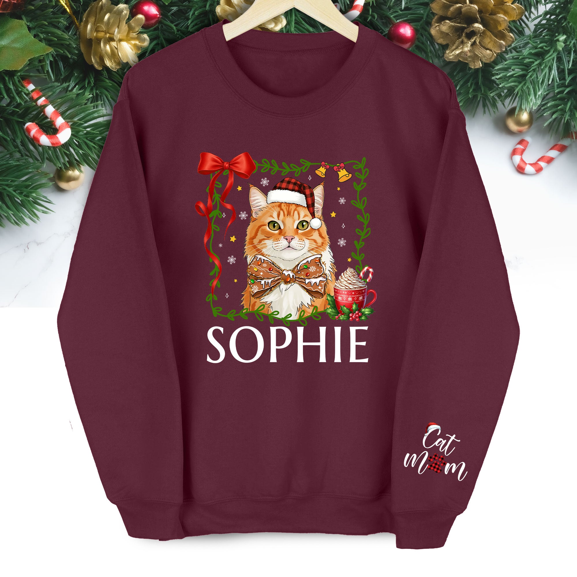 Personalized Cat Mom Sweatshirt – Holiday Sweatshirt for Women