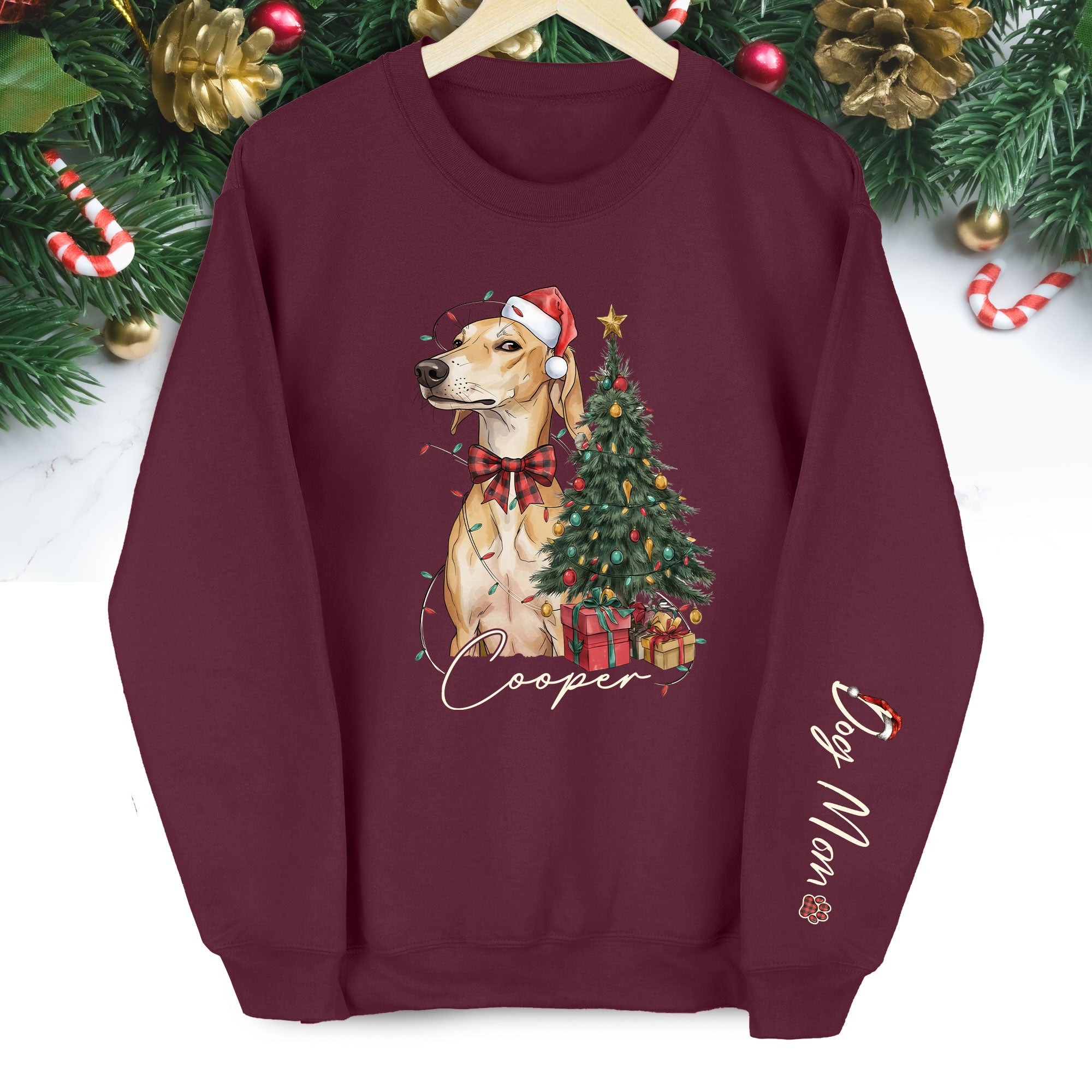 Personalized Dog Mom Sweatshirt, Christmas Sweatshirts For Women, Dog Mom Gift