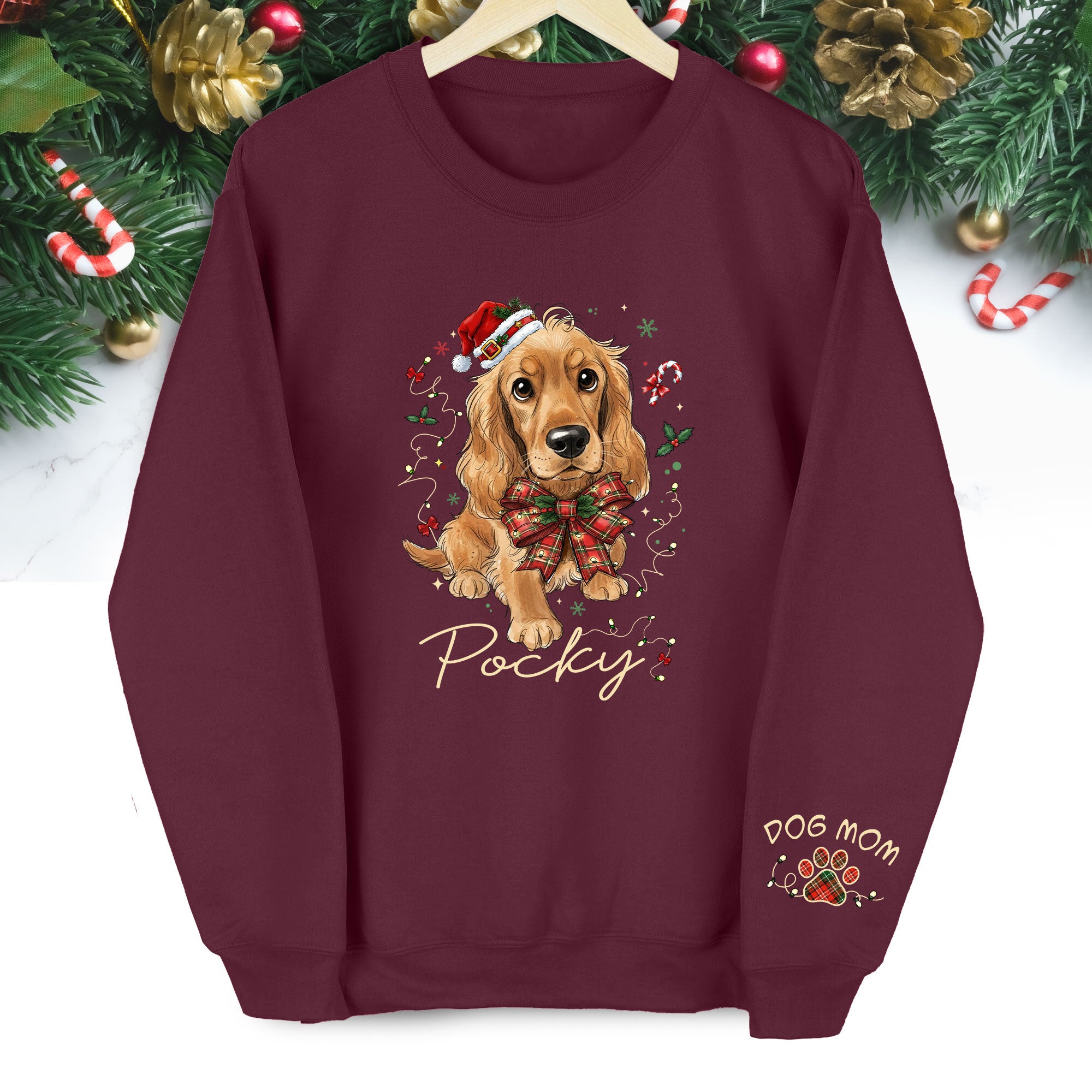 Dog Mom Christmas Sweatshirt – Custom Pet Lover Gift