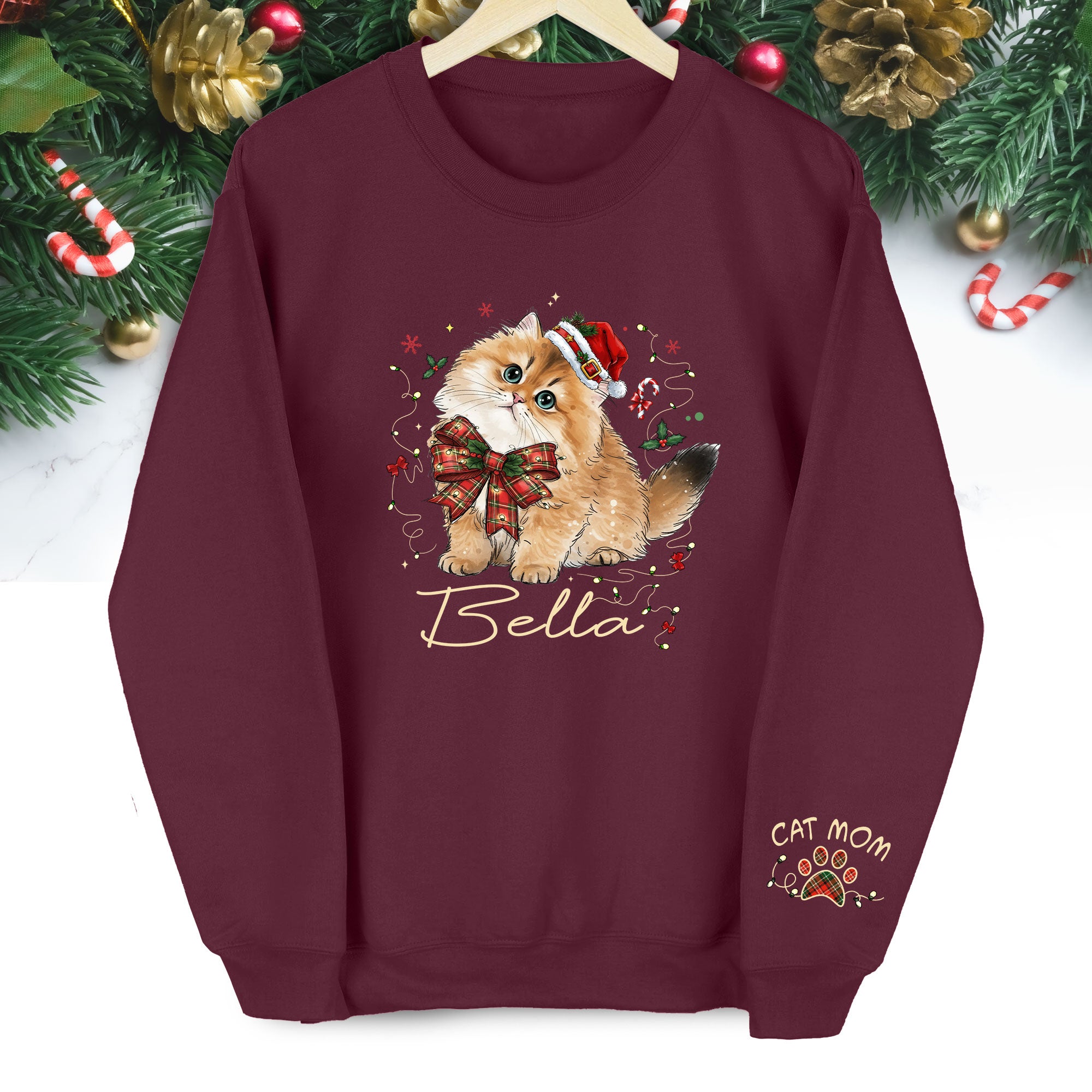 Custom Pet Lover Sweatshirt – Handmade Christmas Gift for Women & Cat Moms