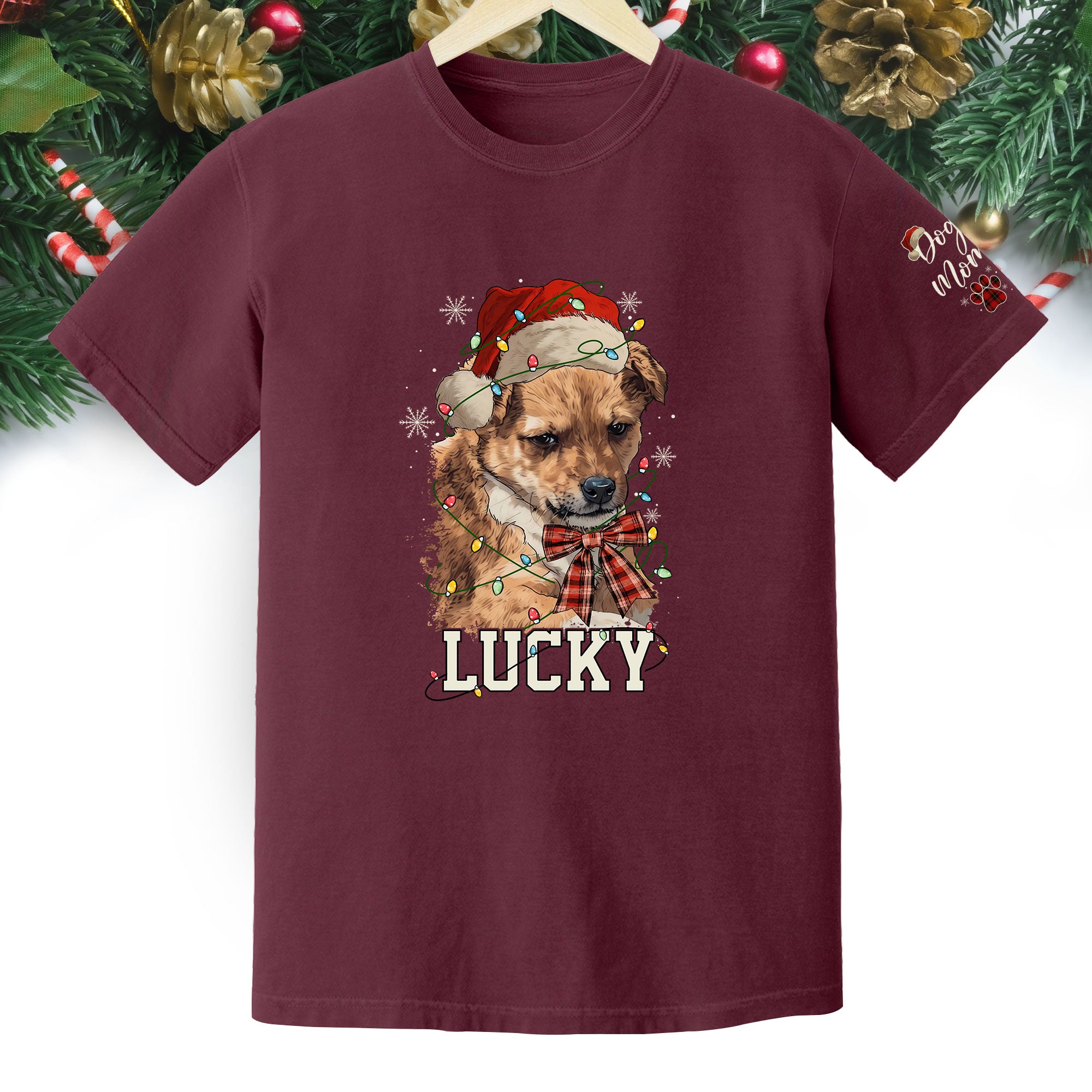 Custom Dog Shirt – Personalized Pet Photo T-Shirt, Holiday Gift for Dog Mom