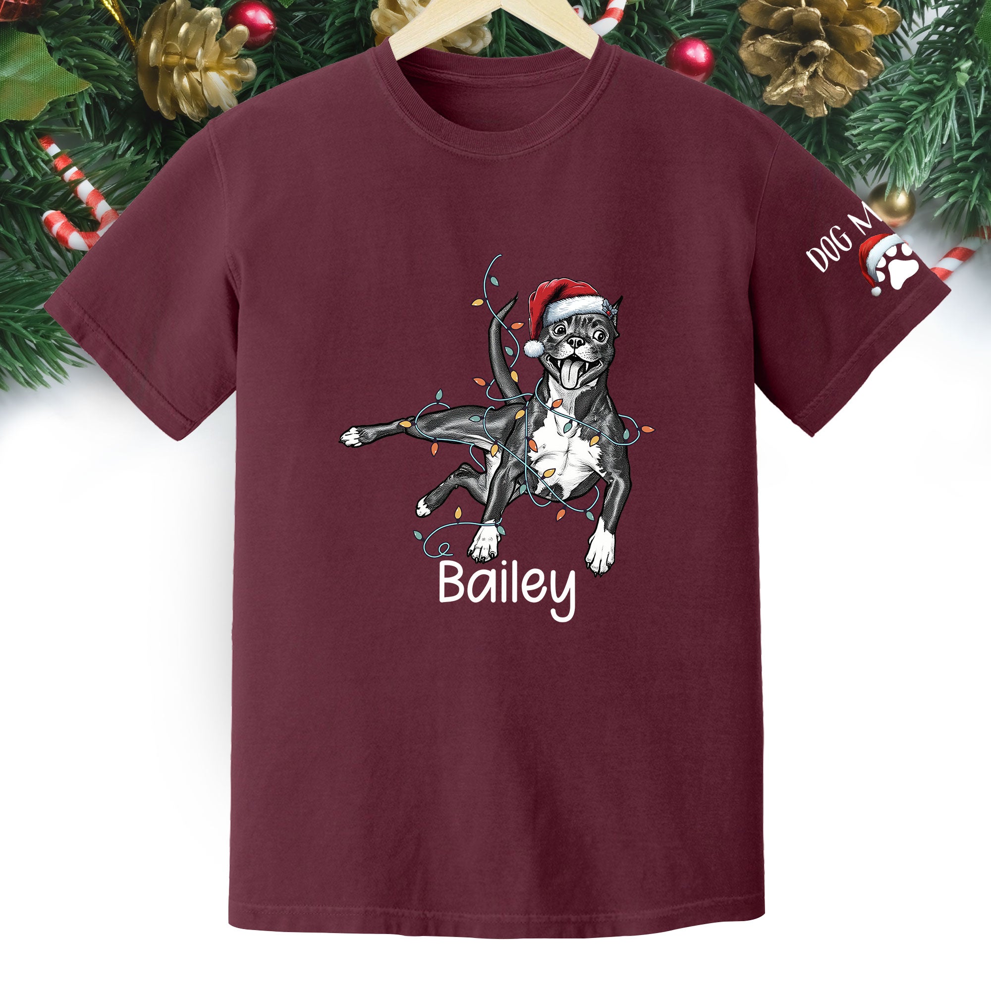 Personalized Dog Christmas T-Shirt – Custom Pet Photo Shirt, Gift for Pet Lovers