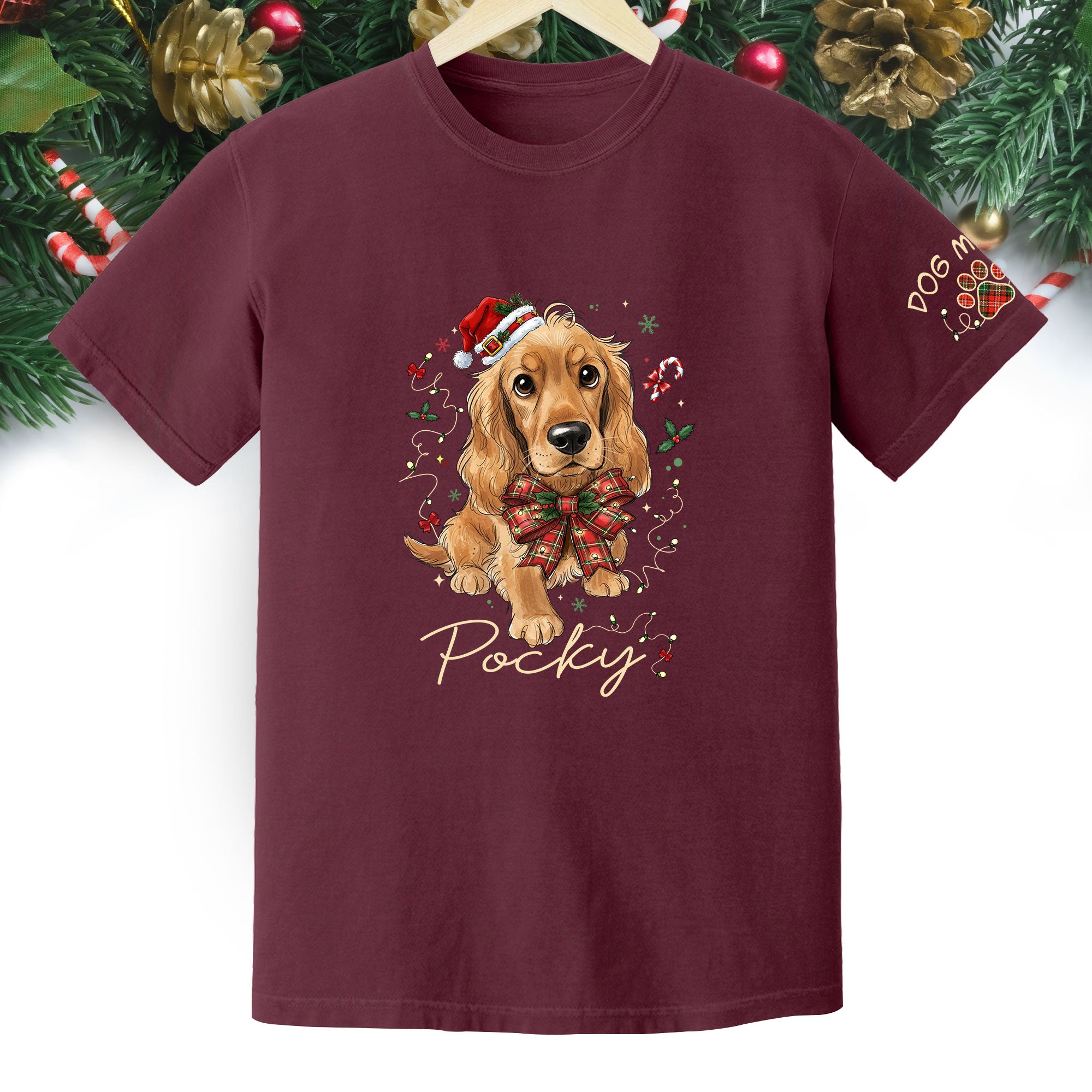 Personalized Dog Mom Shirt, Dog Mom Gift, Christmas Shirts For Women