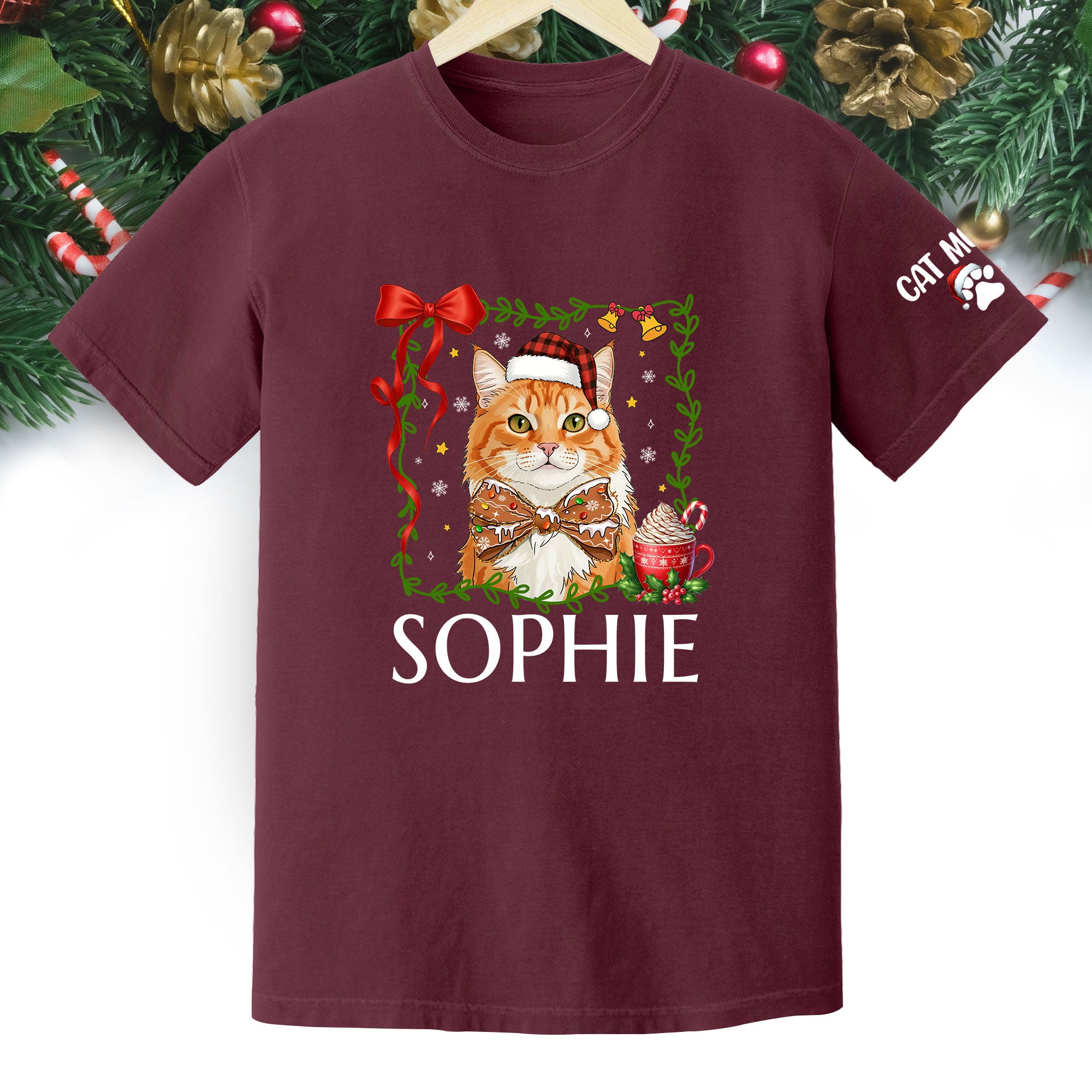 Custom Pet Christmas Shirt – Personalized Cat Photo Tee, Funny Holiday Gift for Cat Lovers