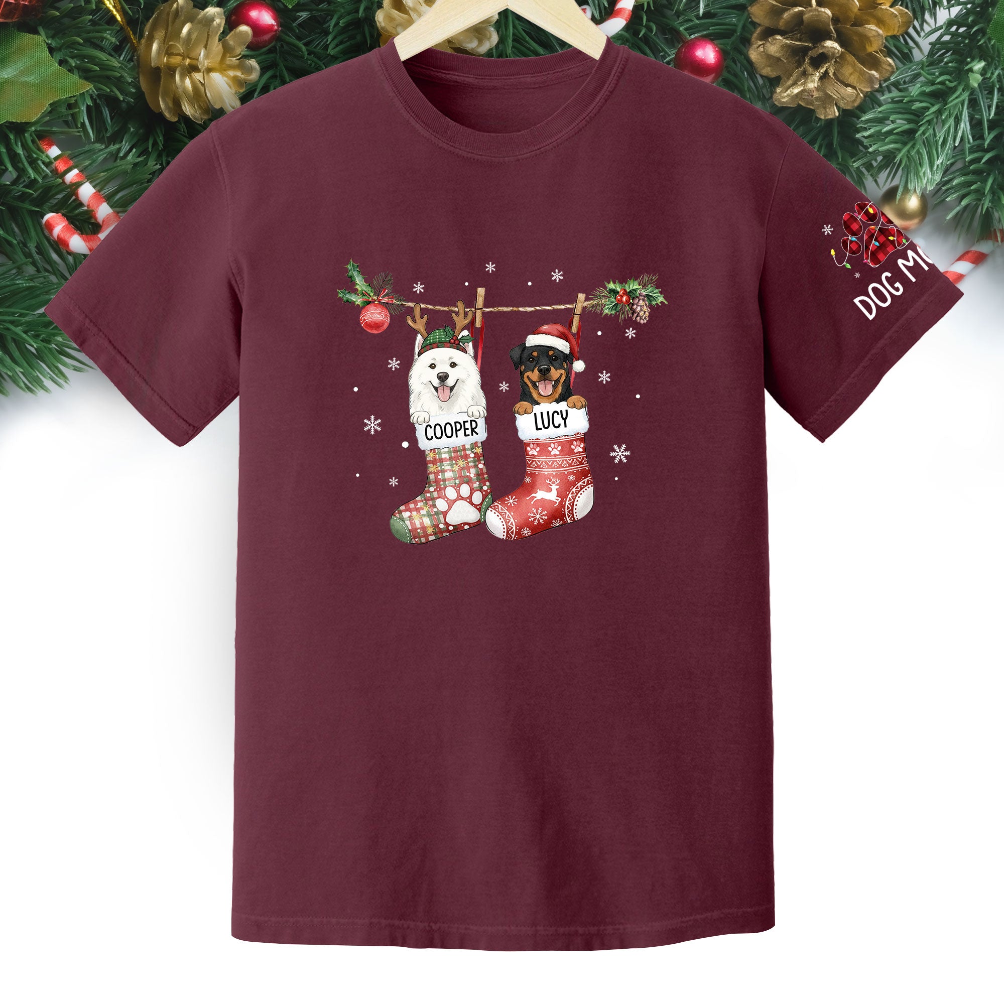 Custom Dog Lover Tee – Personalized Christmas Shirt, Cute Gift for Pet Lovers