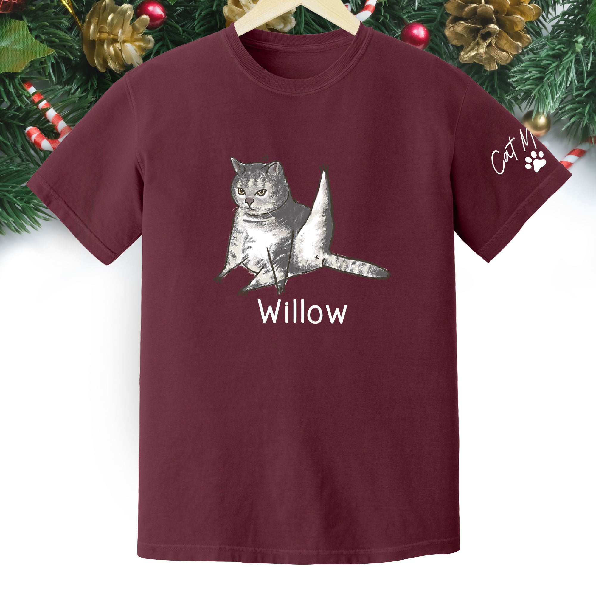 Custom Cat Mom T-Shirt – Personalized Funny Cat Shirt with Pet Photo & Name, Unique Gift for Cat Lovers