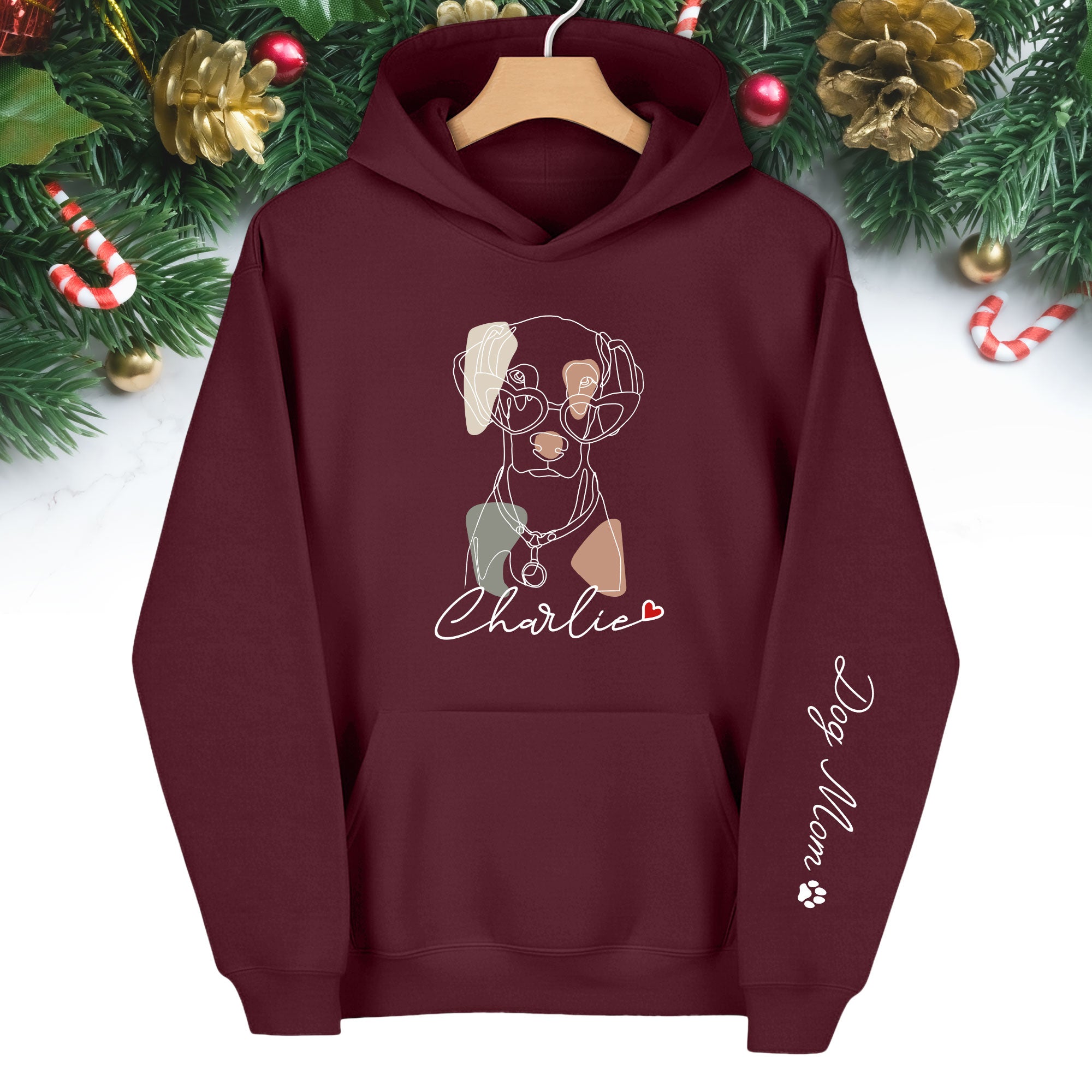 Custom Pet Line Art Hoodie – Personalized Dog & Cat Photo Gift for Pet Lovers