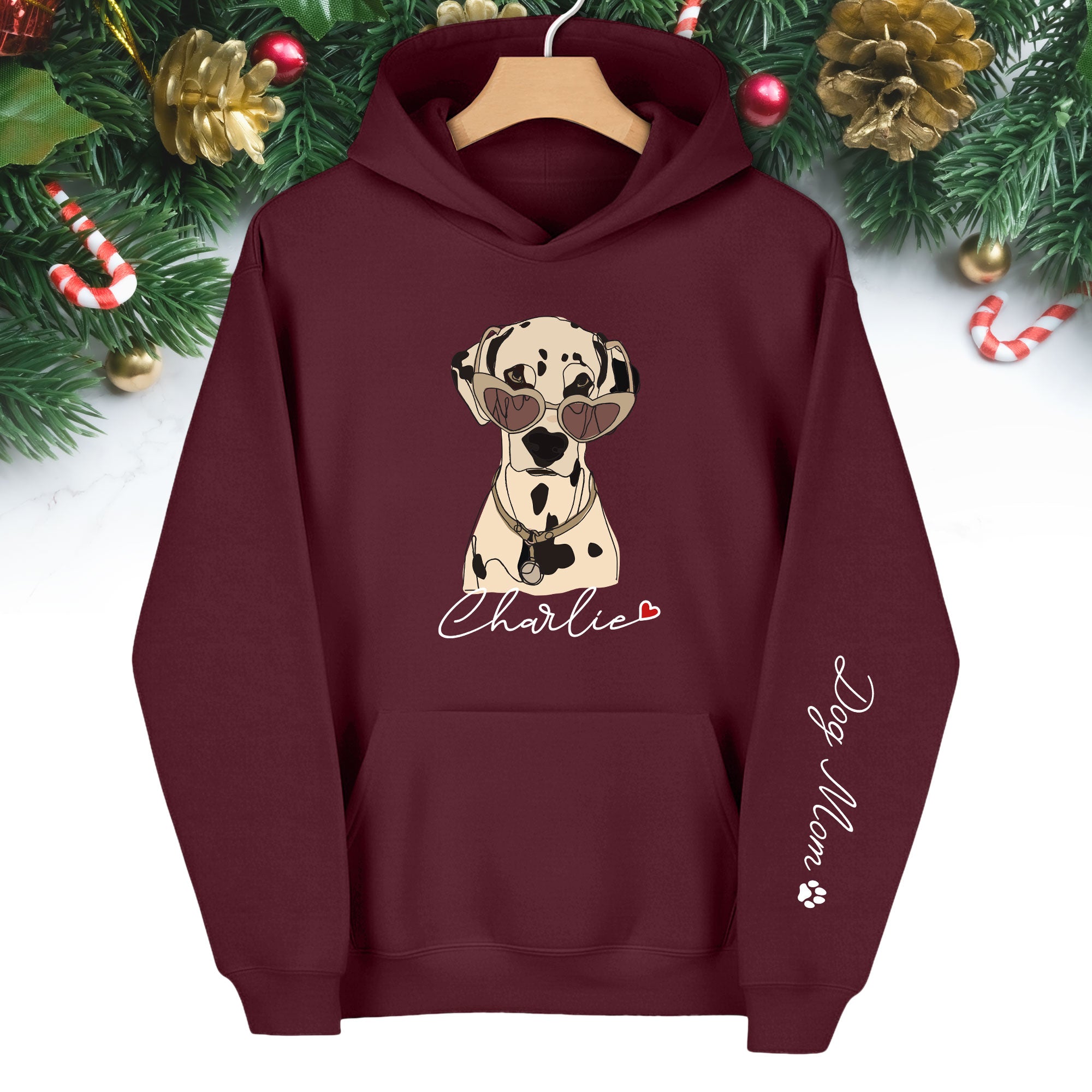 Personalized Dog Hoodie – Custom Pet Portrait with Name | Unique Gift for Pet Lovers