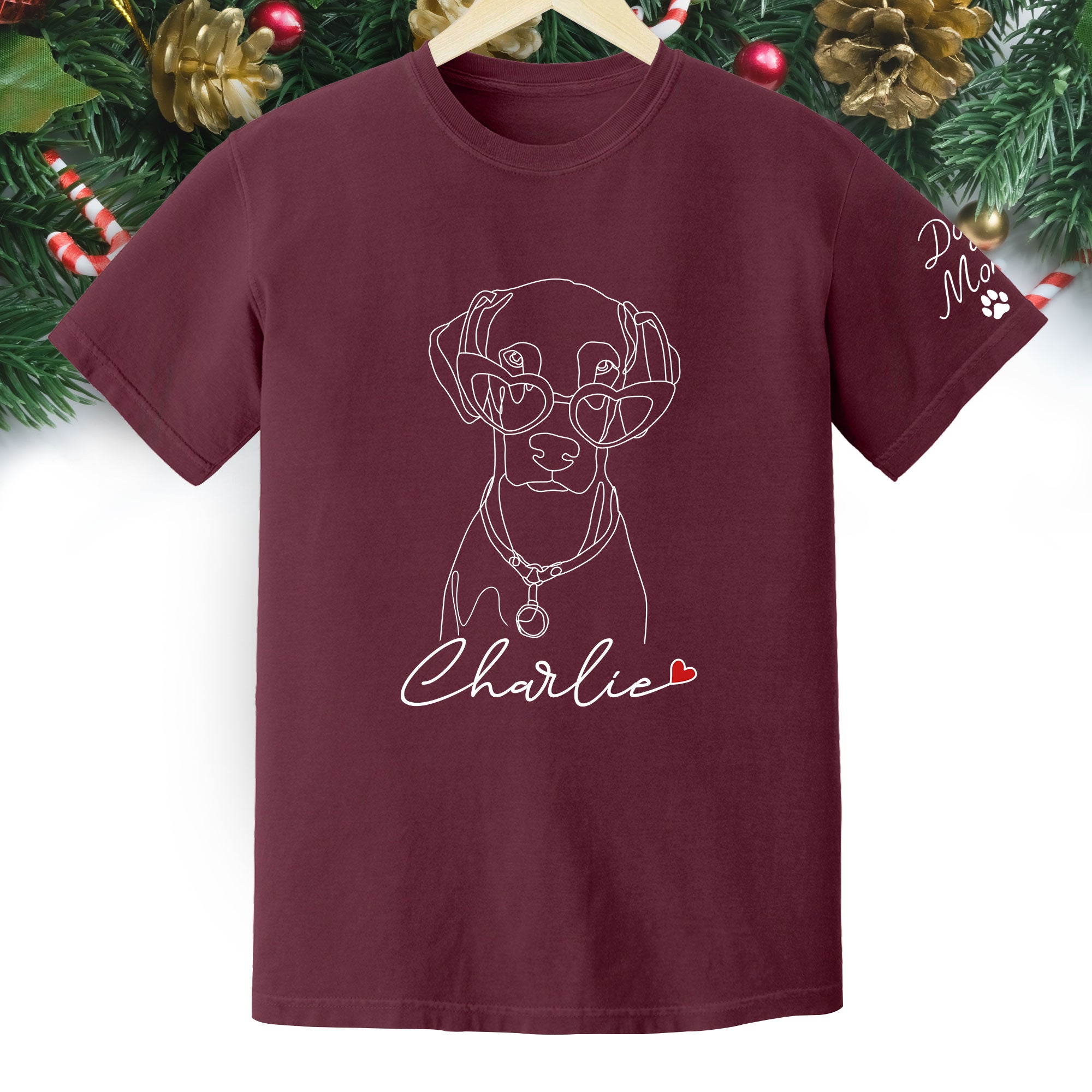 Personalized Dog Mom T-Shirt – Custom Pet Photo Shirt, Cute Christmas Gift for Dog Lovers