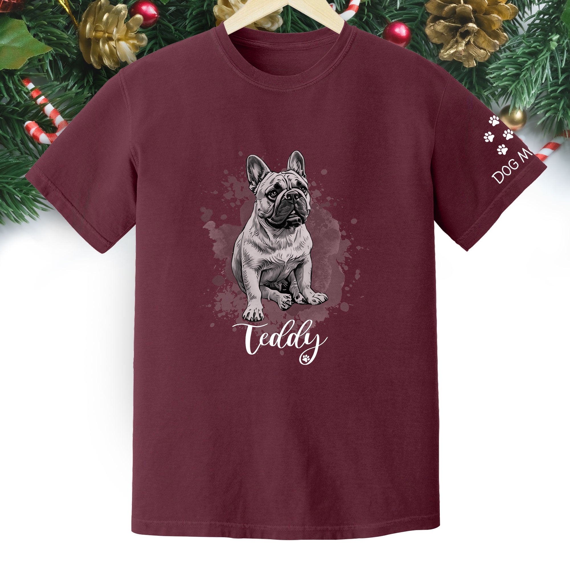 Custom Dog Mom T-Shirt – Personalized Pet Portrait Tee from Photo, Unique Gift for Dog Lovers