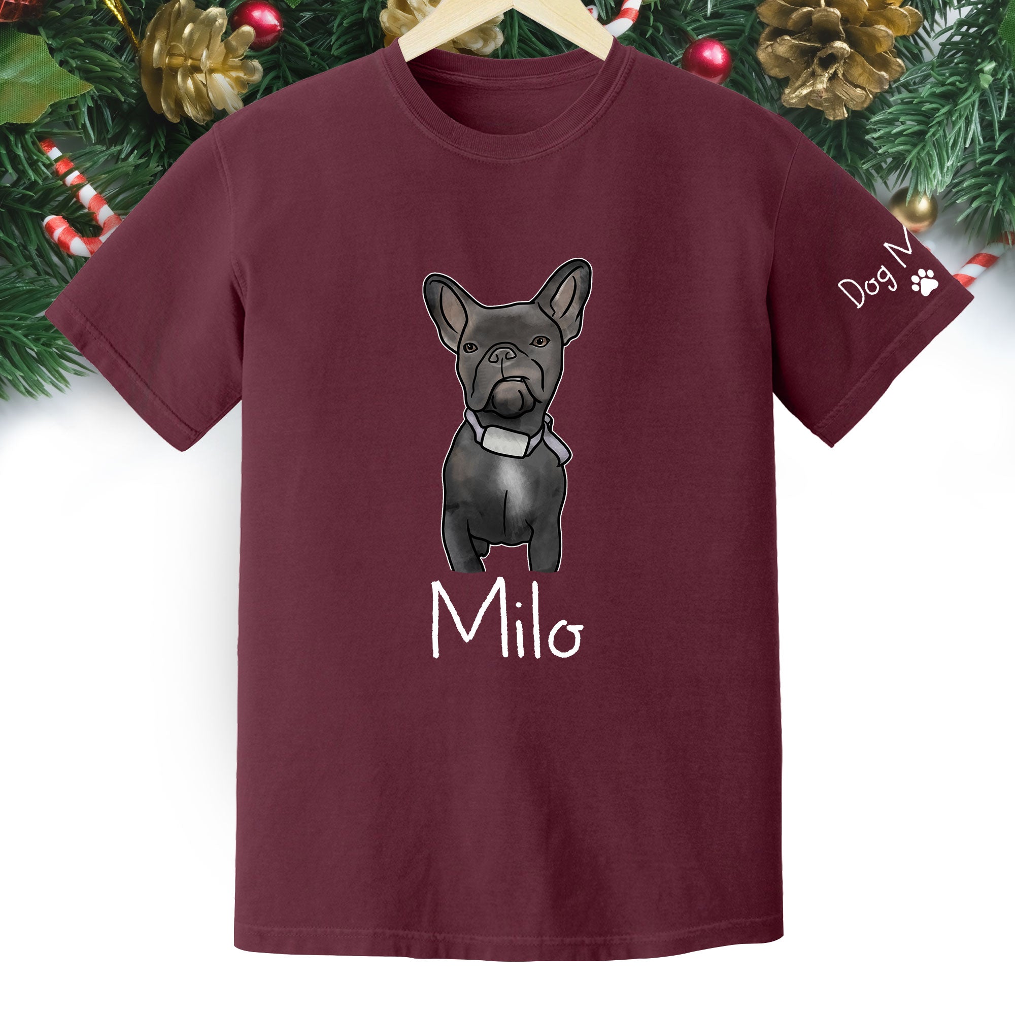 Custom Pet Portrait T-Shirt – Personalized Dog Lover Tee from Photo, Cute Gift for Dog Mom & Dog Dad