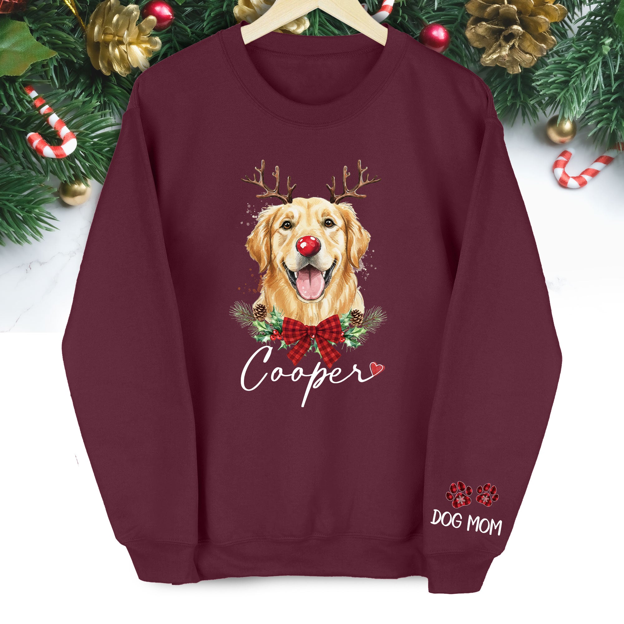 Custom Pet Face Dog Mom Sweatshirt – Personalized With Your Pup’s Photo