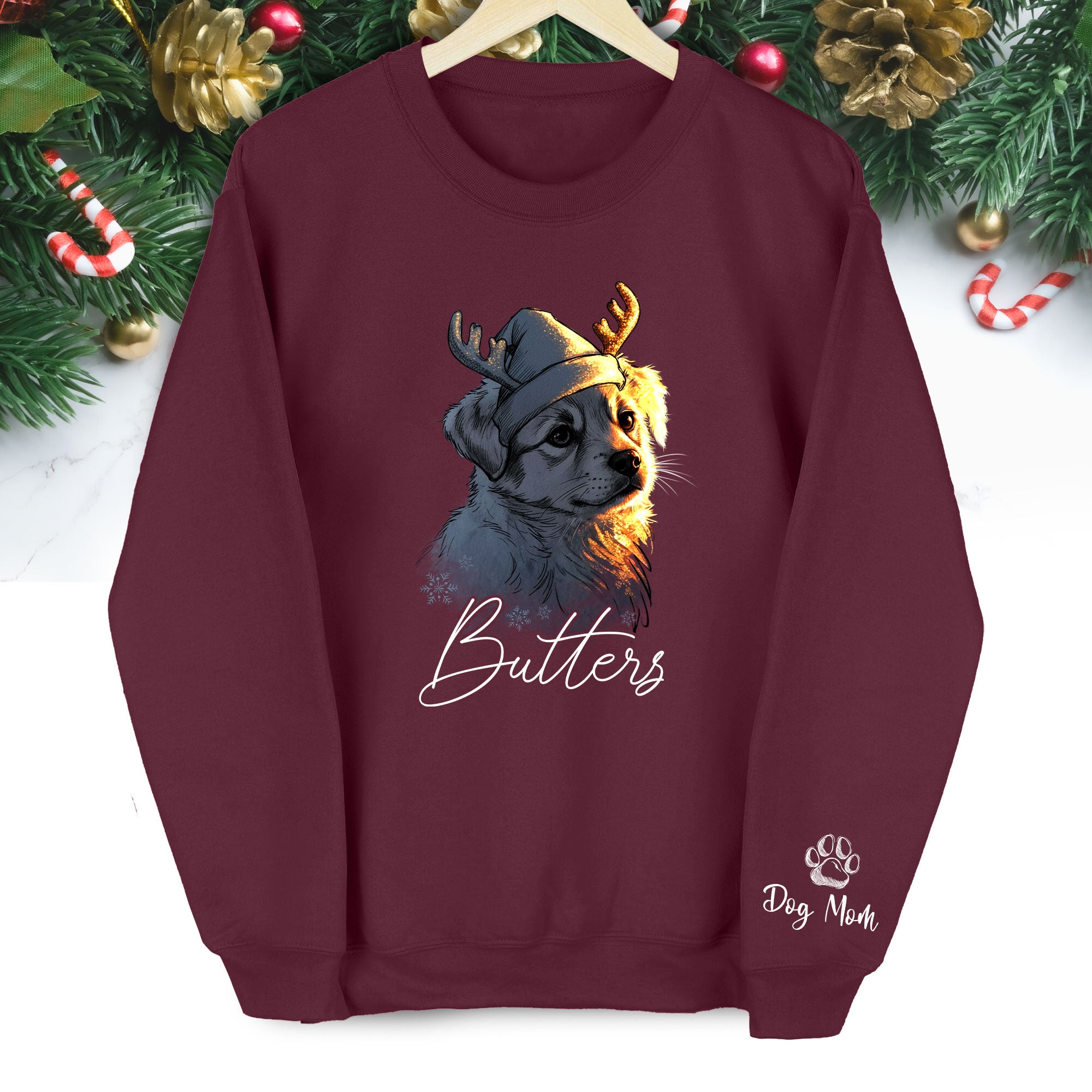 Personalized Dog Mom Sweatshirt Featuring Your Pet’s Face