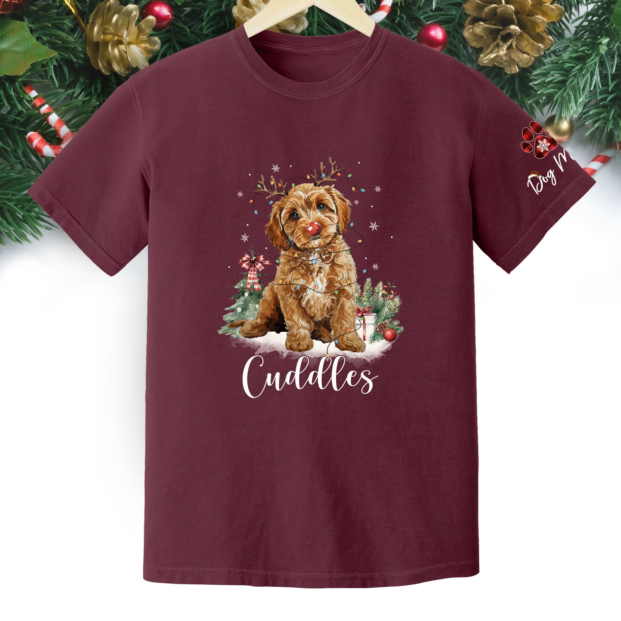 Holiday Dog Mom T-Shirt – Cozy Christmas Pet Lover Gift Idea