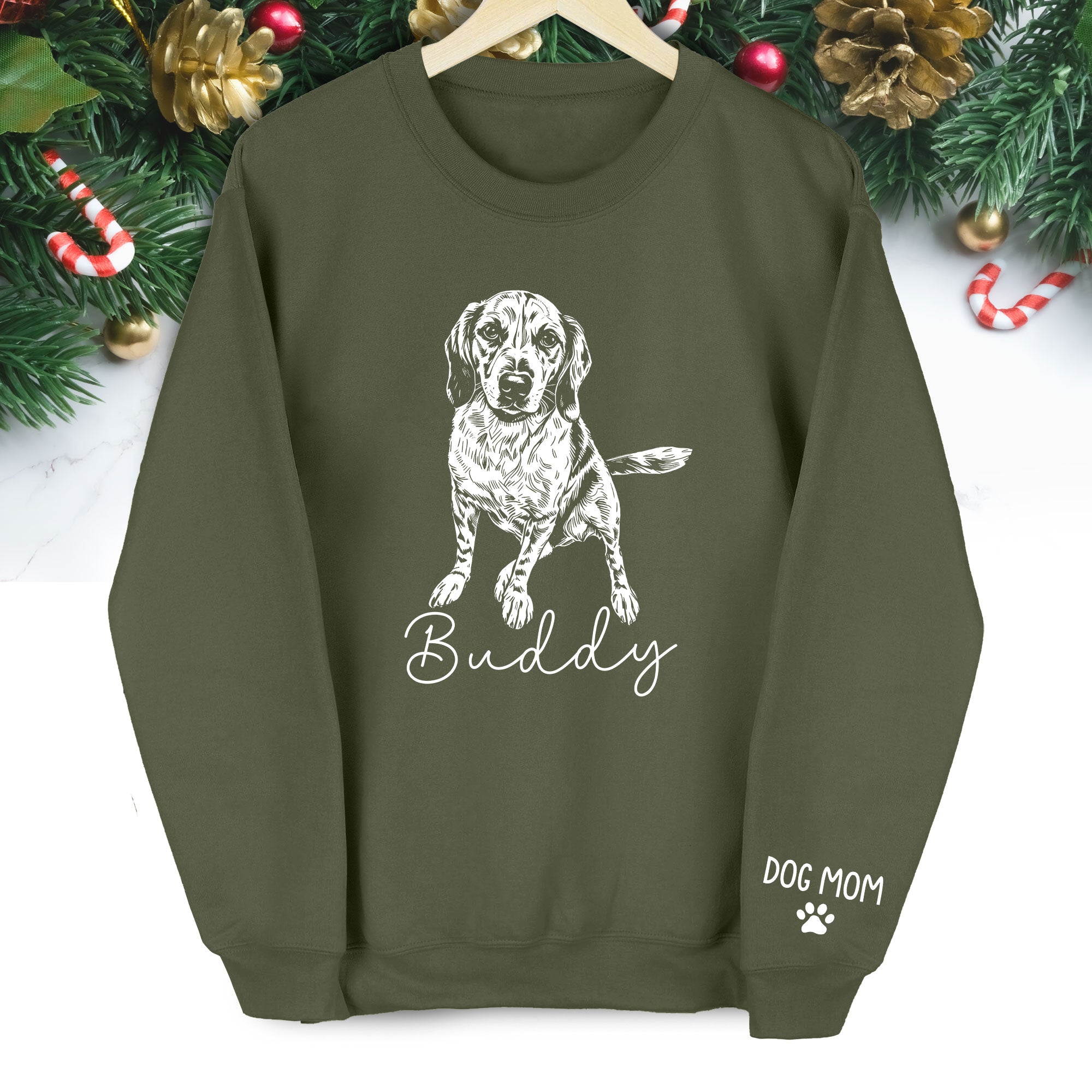 Custom Dog Mom Sweatshirt – Personalized with Your Dog’s Picture, Great Gift for Dog Lovers
