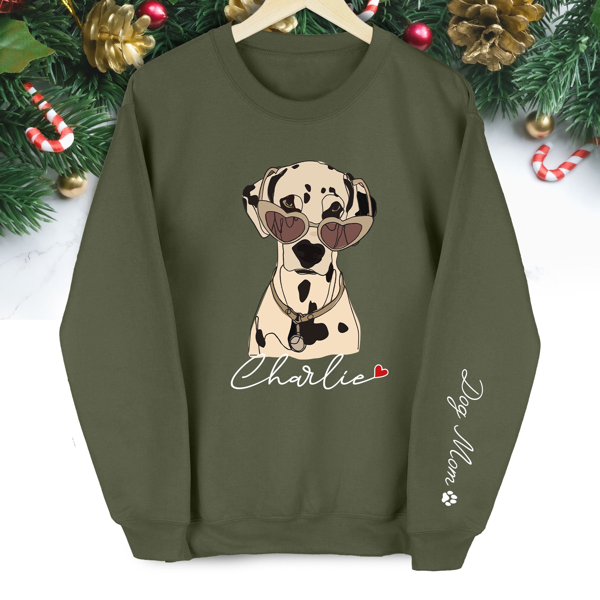 Custom Dog Sweatshirt – Personalized Pet Design with Your Dog’s Minimalist Portrait