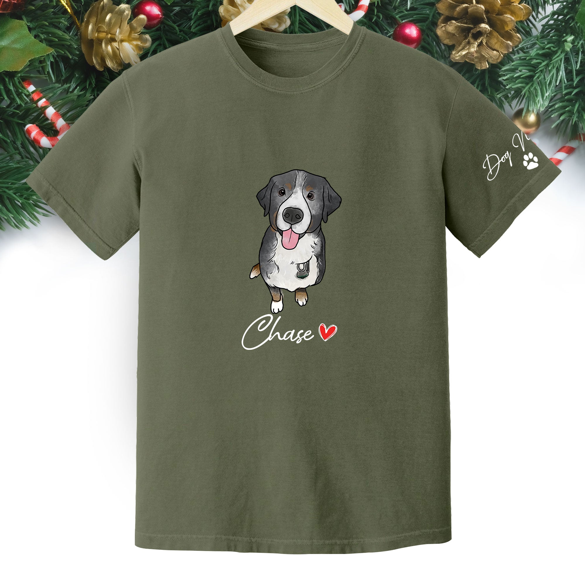 Personalized Dog Christmas Shirt – Custom Pet Photo Shirt, Gift for Dog Mom, Dog Dad