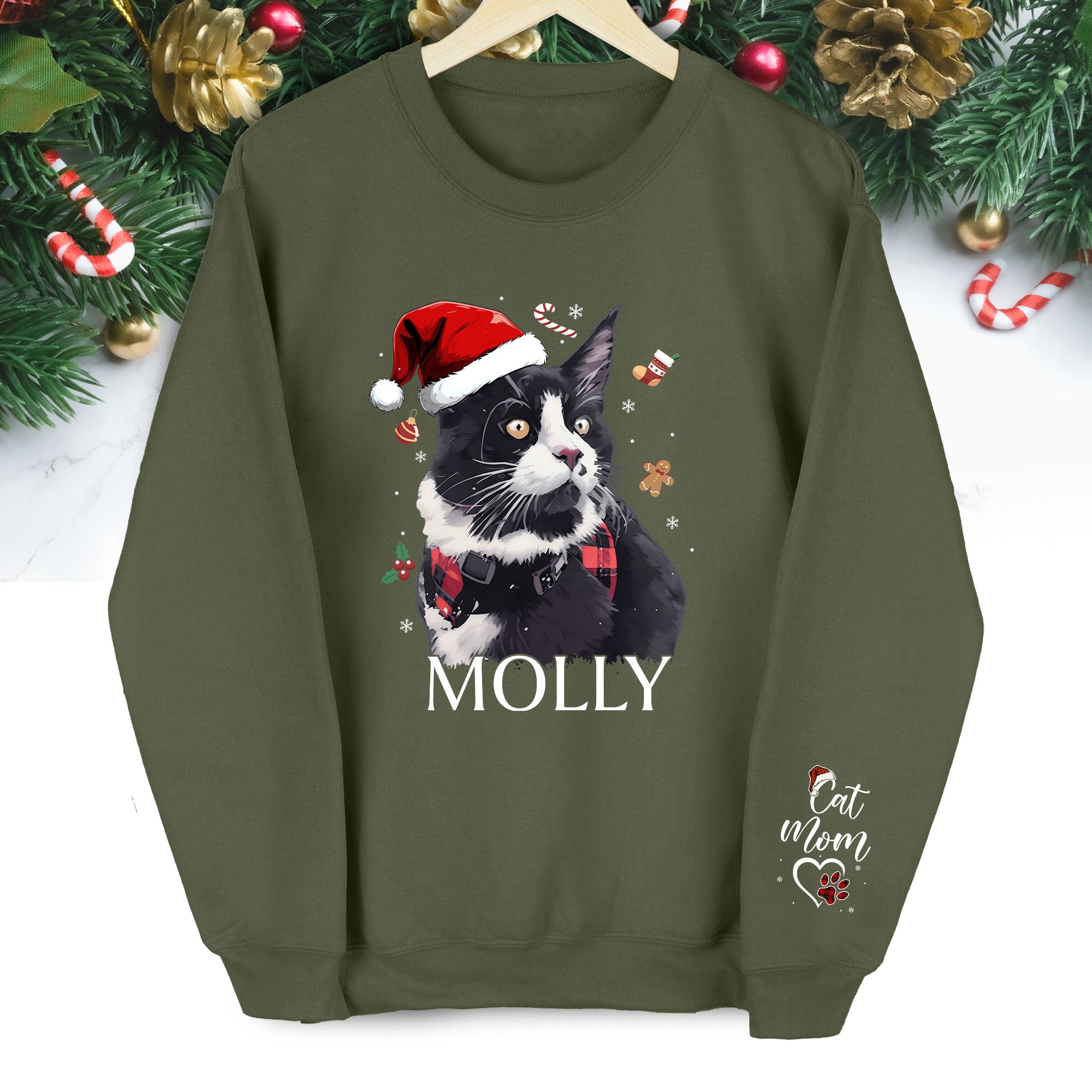 Personalized Sweatshirt for Cat Moms – Custom Cat Design with Your Pet’s Photo