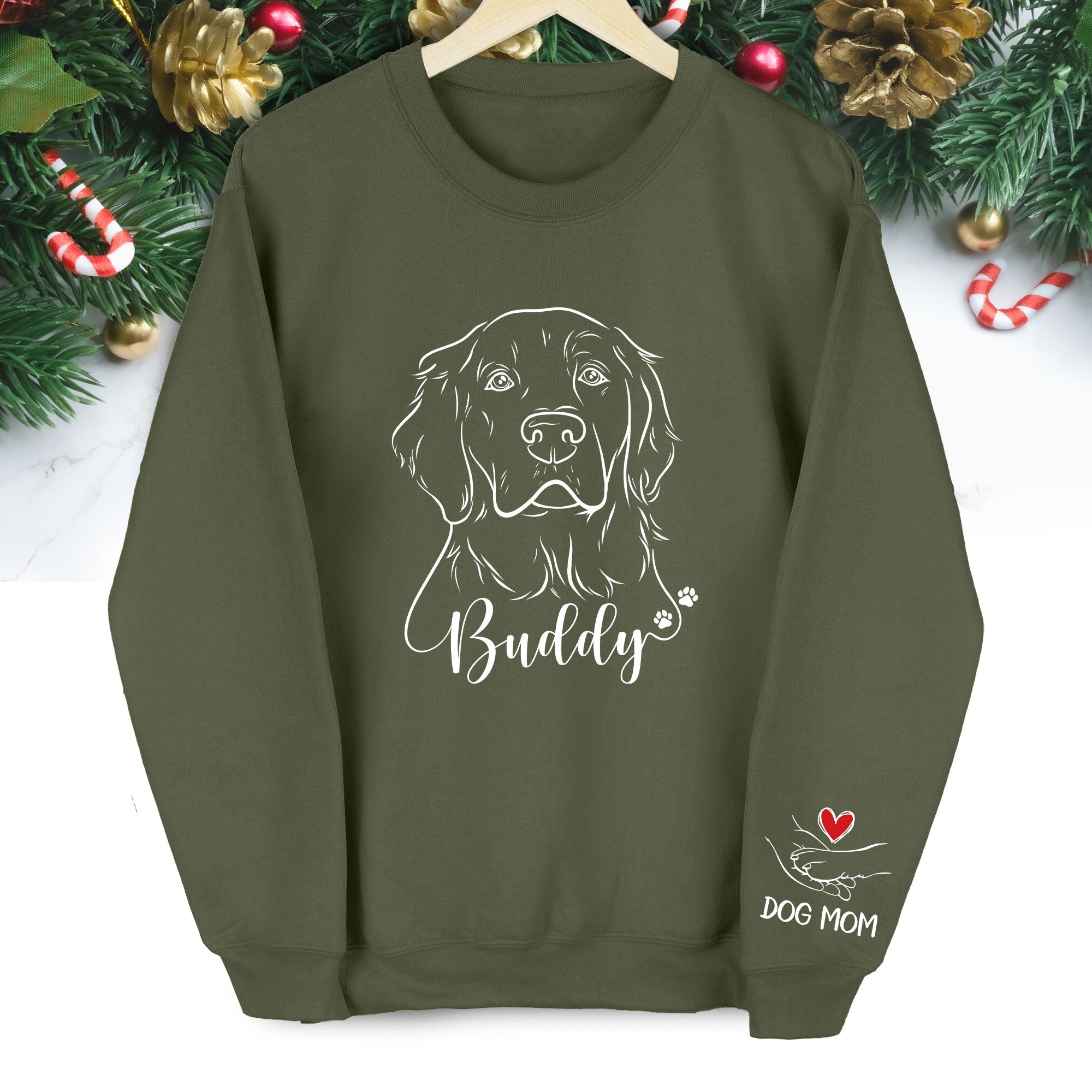 Custom Dog Mom Sweatshirt – Personalized Pet Photo Holiday Gift for Pet Lovers