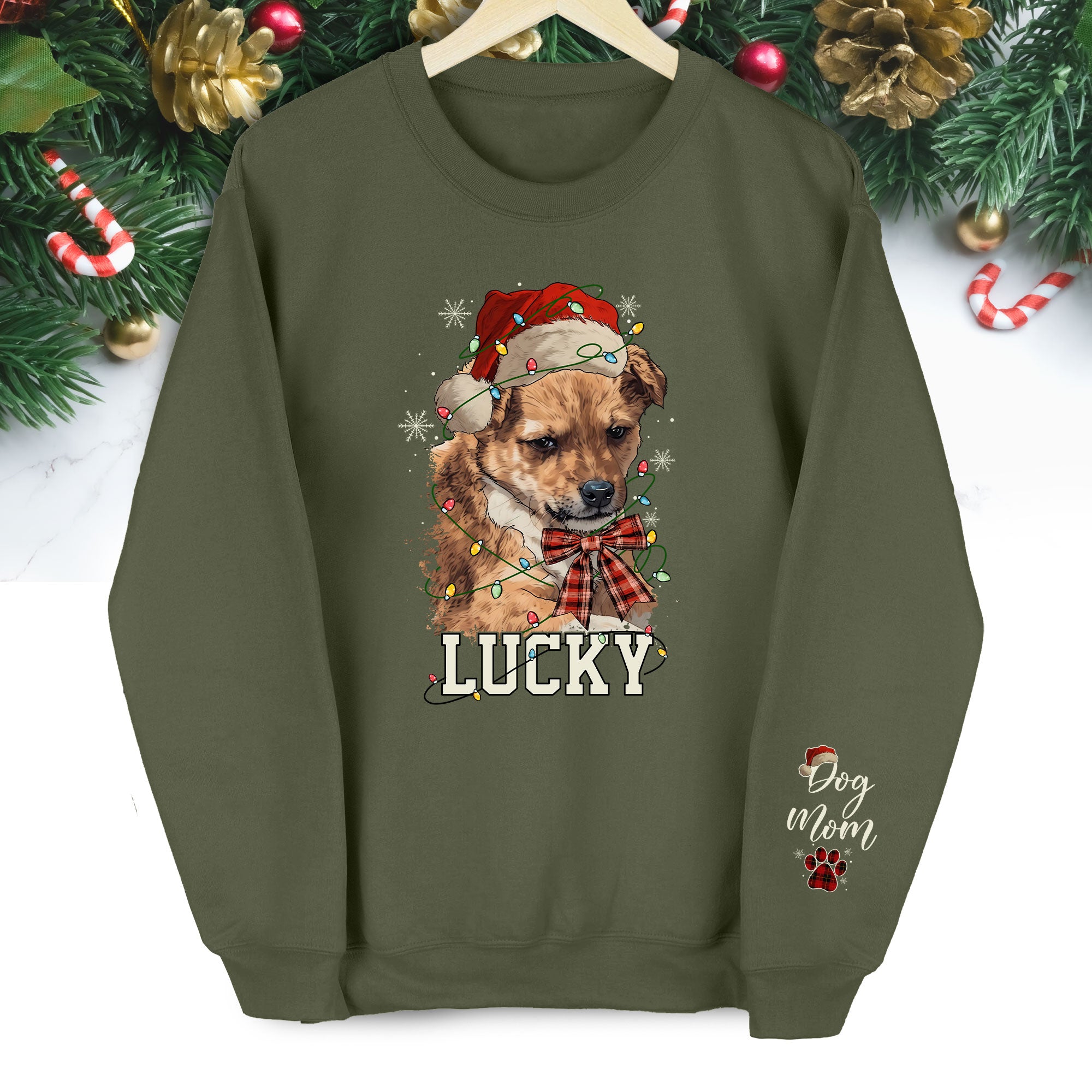 Custom Dog Christmas Sweatshirt – Personalized Pet Gift