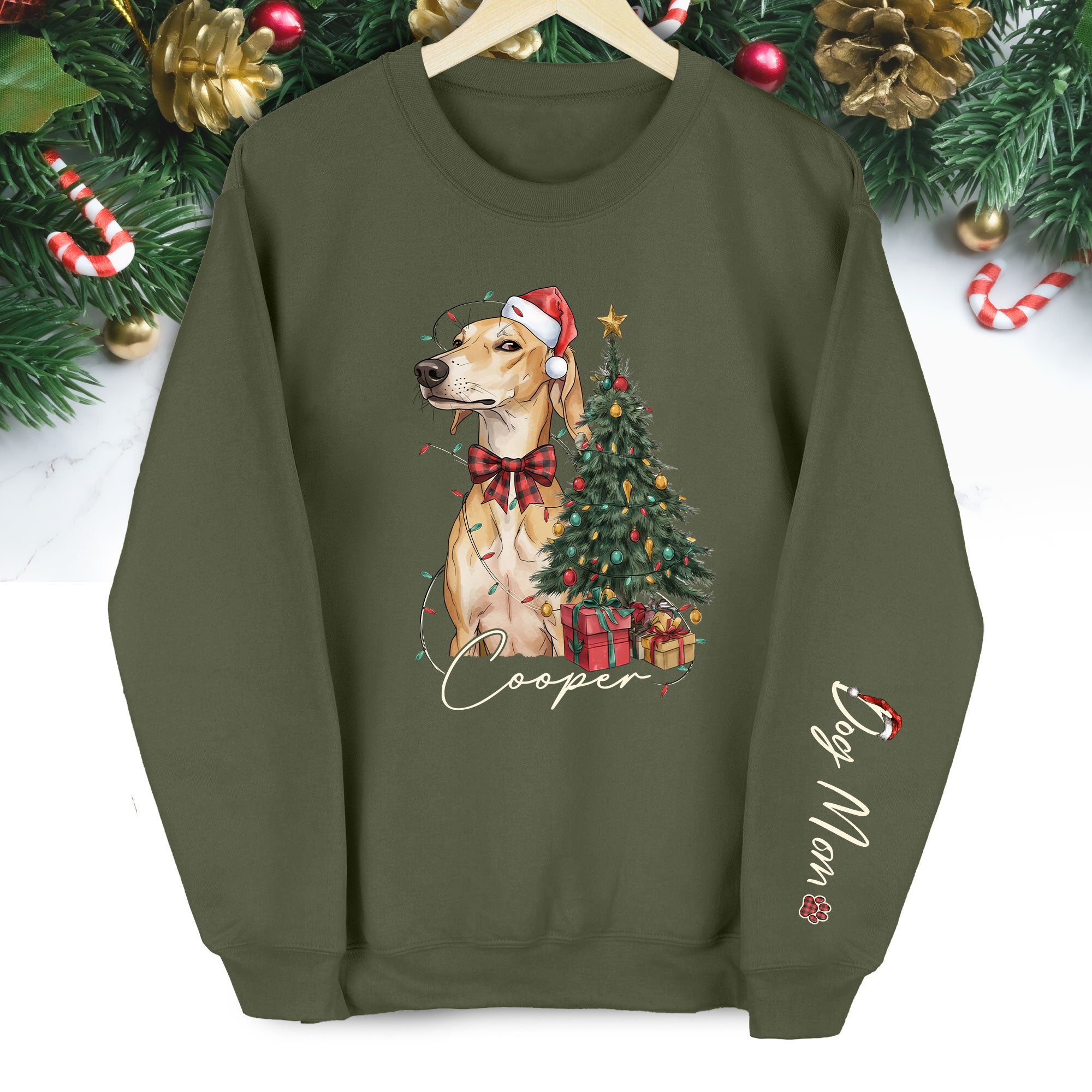 Personalized Dog Mom Sweatshirt, Christmas Sweatshirts For Women, Dog Mom Gift