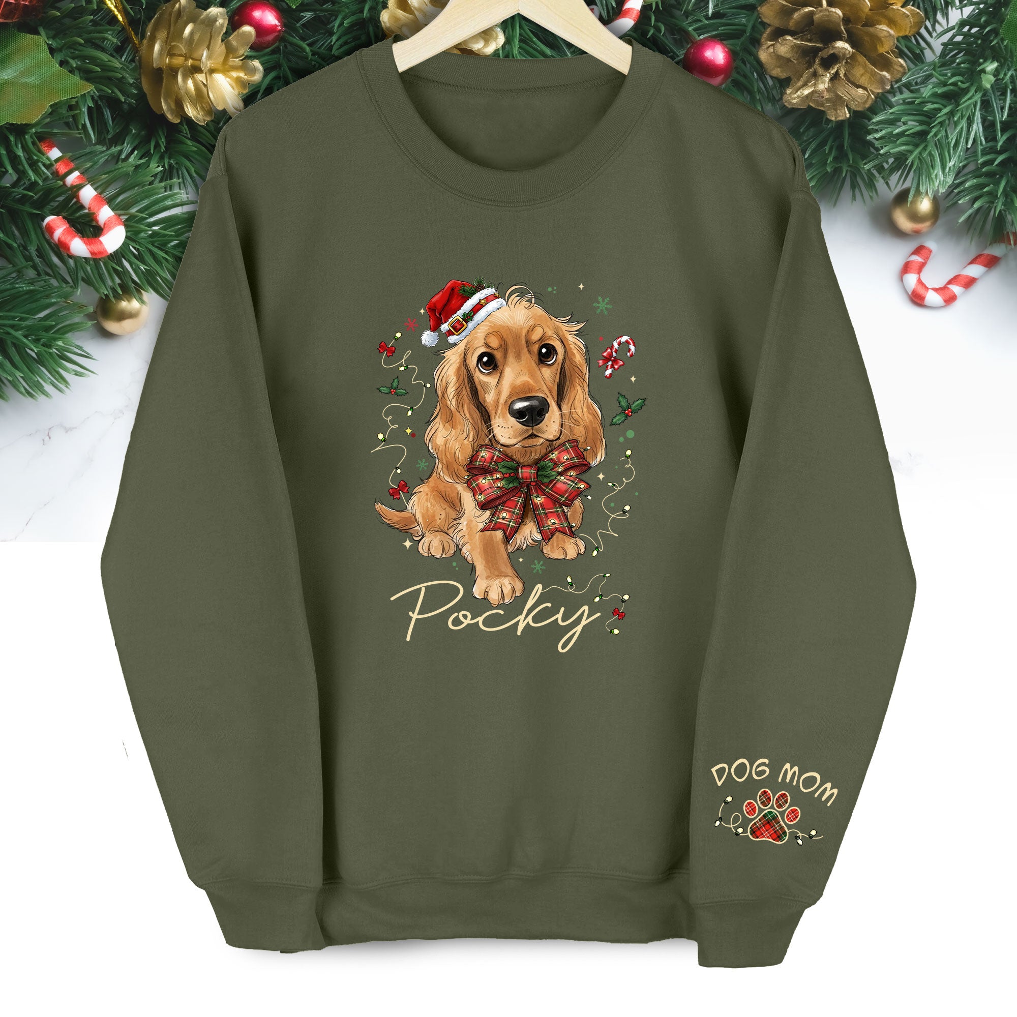 Dog Mom Christmas Sweatshirt – Custom Pet Lover Gift