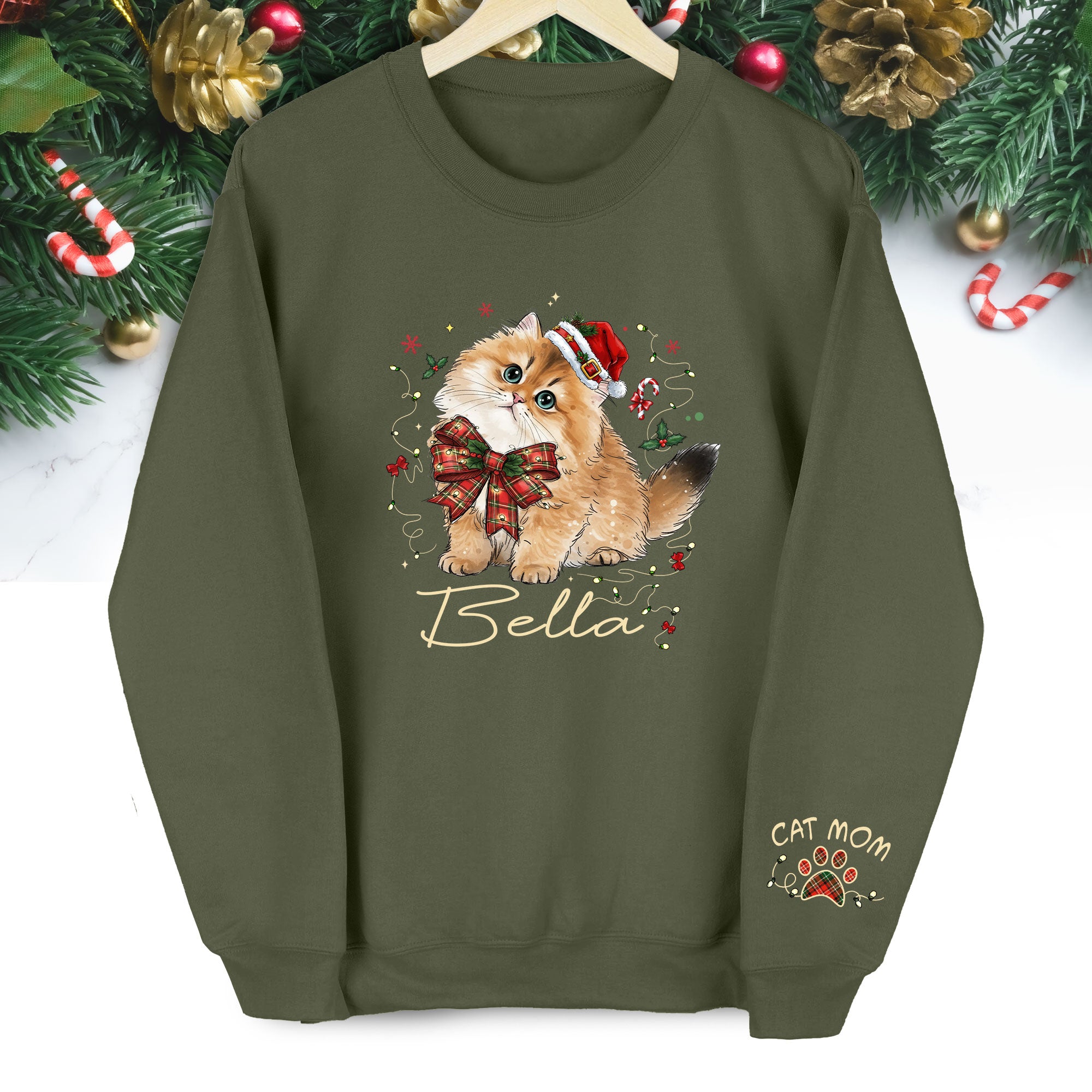Custom Pet Lover Sweatshirt – Handmade Christmas Gift for Women & Cat Moms