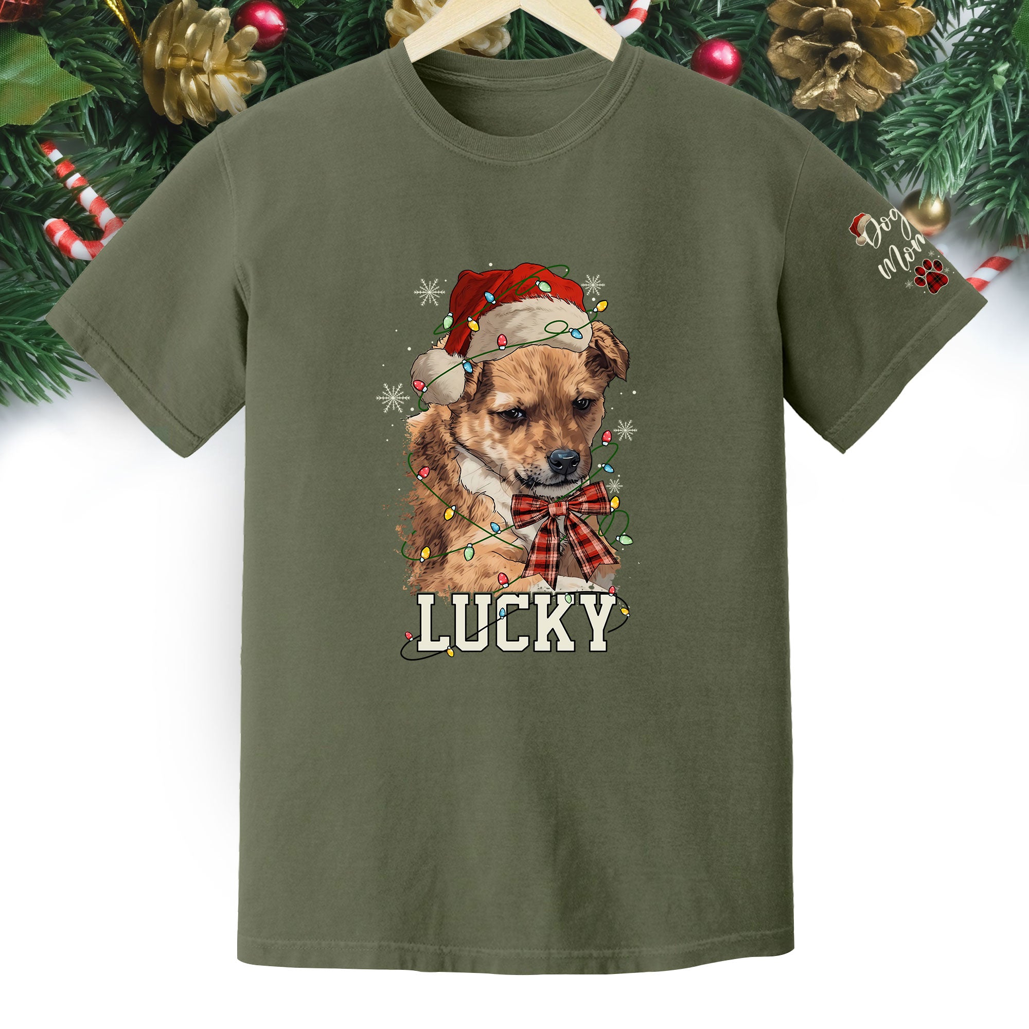 Custom Dog Shirt – Personalized Pet Photo T-Shirt, Holiday Gift for Dog Mom