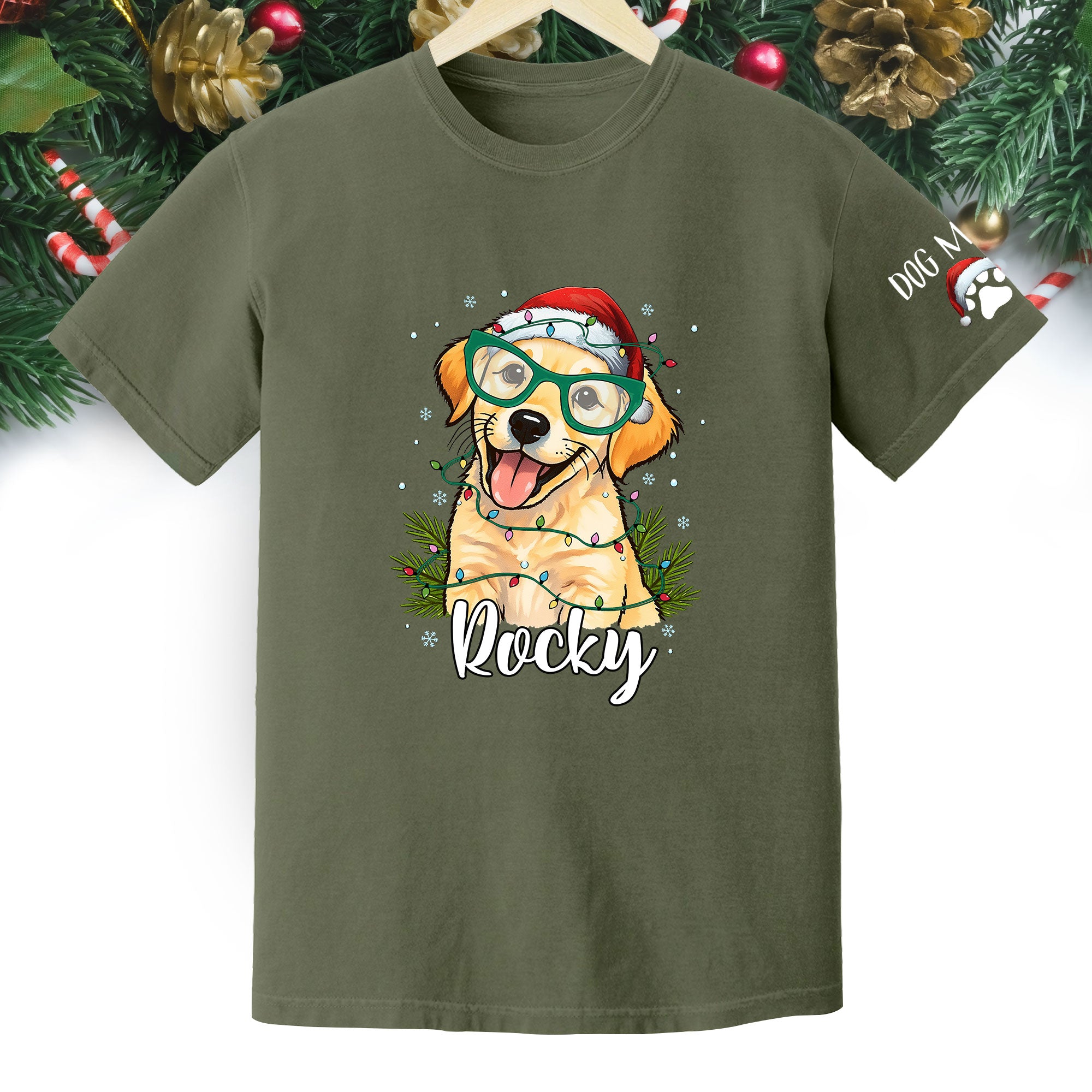 Custom Pet Christmas Shirt – Personalized Dog T-Shirt, Cute Holiday Gift for Pet Lovers