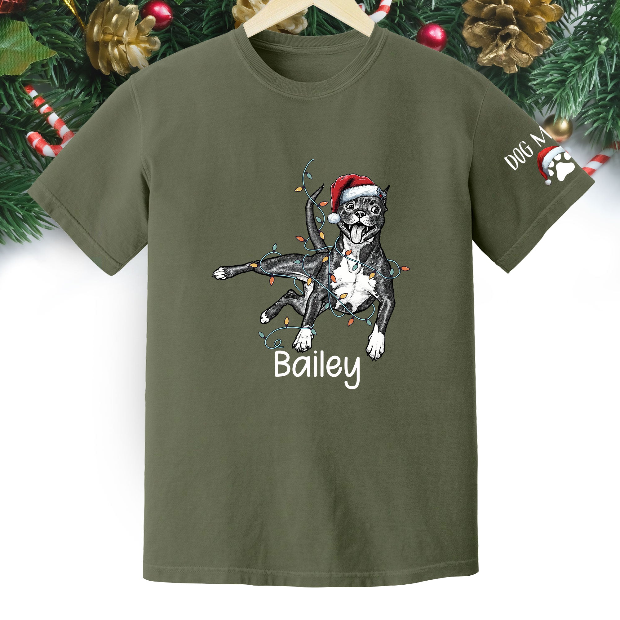 Personalized Dog Christmas T-Shirt – Custom Pet Photo Shirt, Gift for Pet Lovers