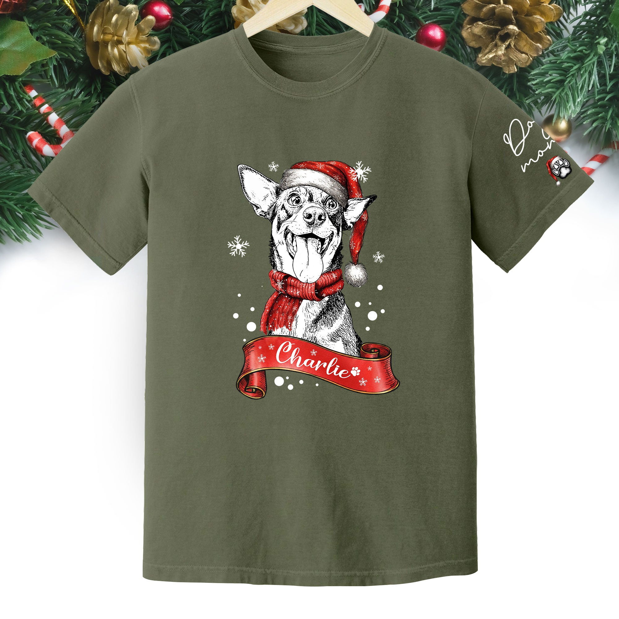 Christmas Dog T-Shirt – Custom Pet Photo Shirt, Funny Personalized Gift for Pet Lover