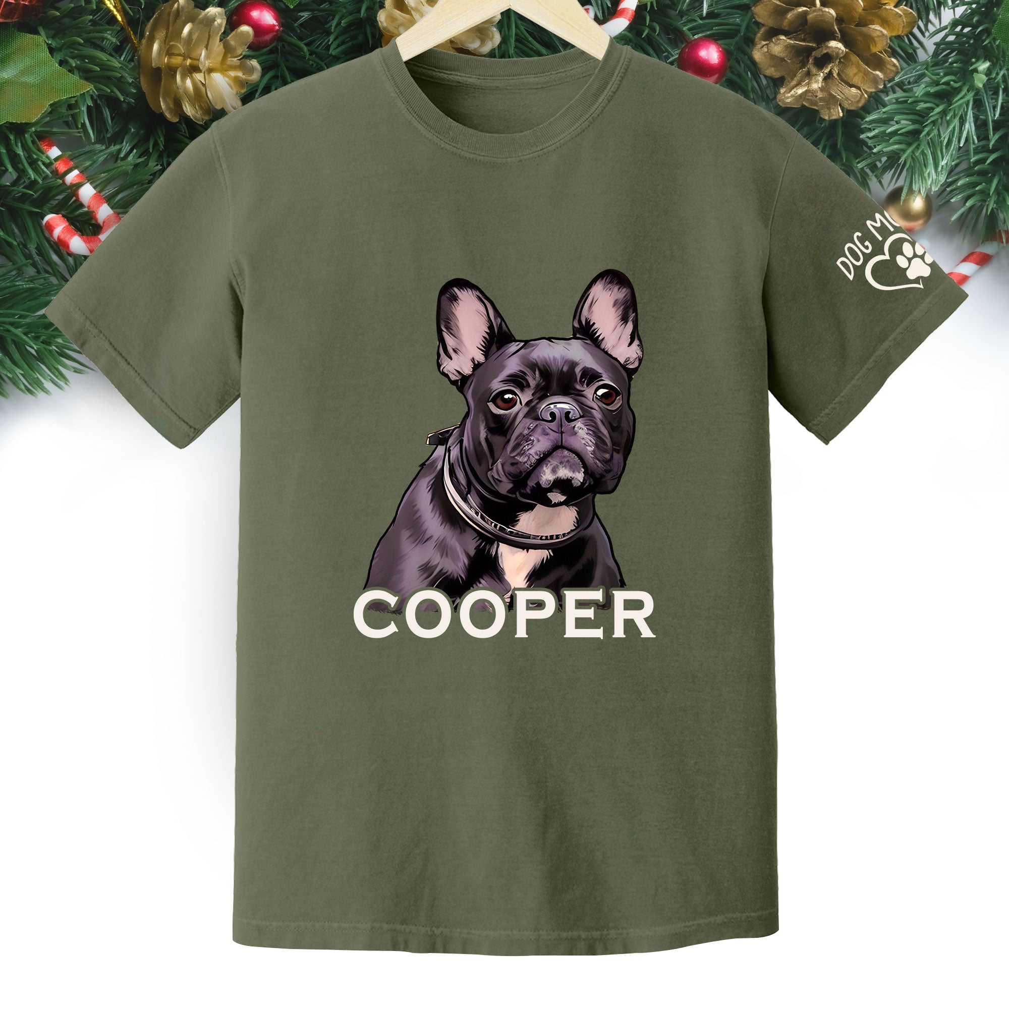 Custom Dog Mom T-Shirt – Personalized Pet Portrait & Name, Cute Dog Lover Gift