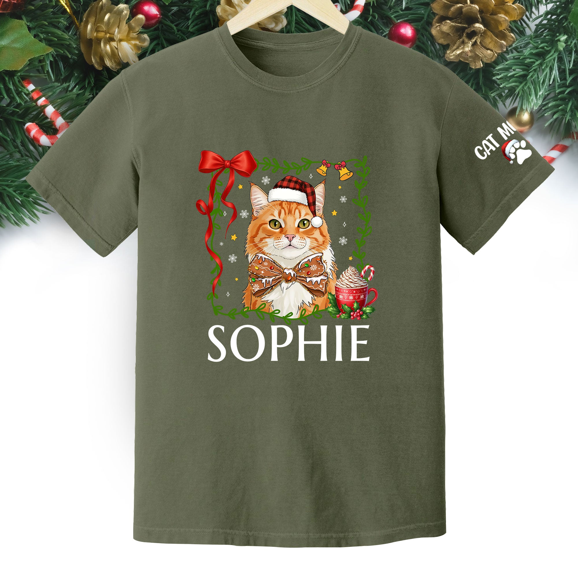 Custom Pet Christmas Shirt – Personalized Cat Photo Tee, Funny Holiday Gift for Cat Lovers
