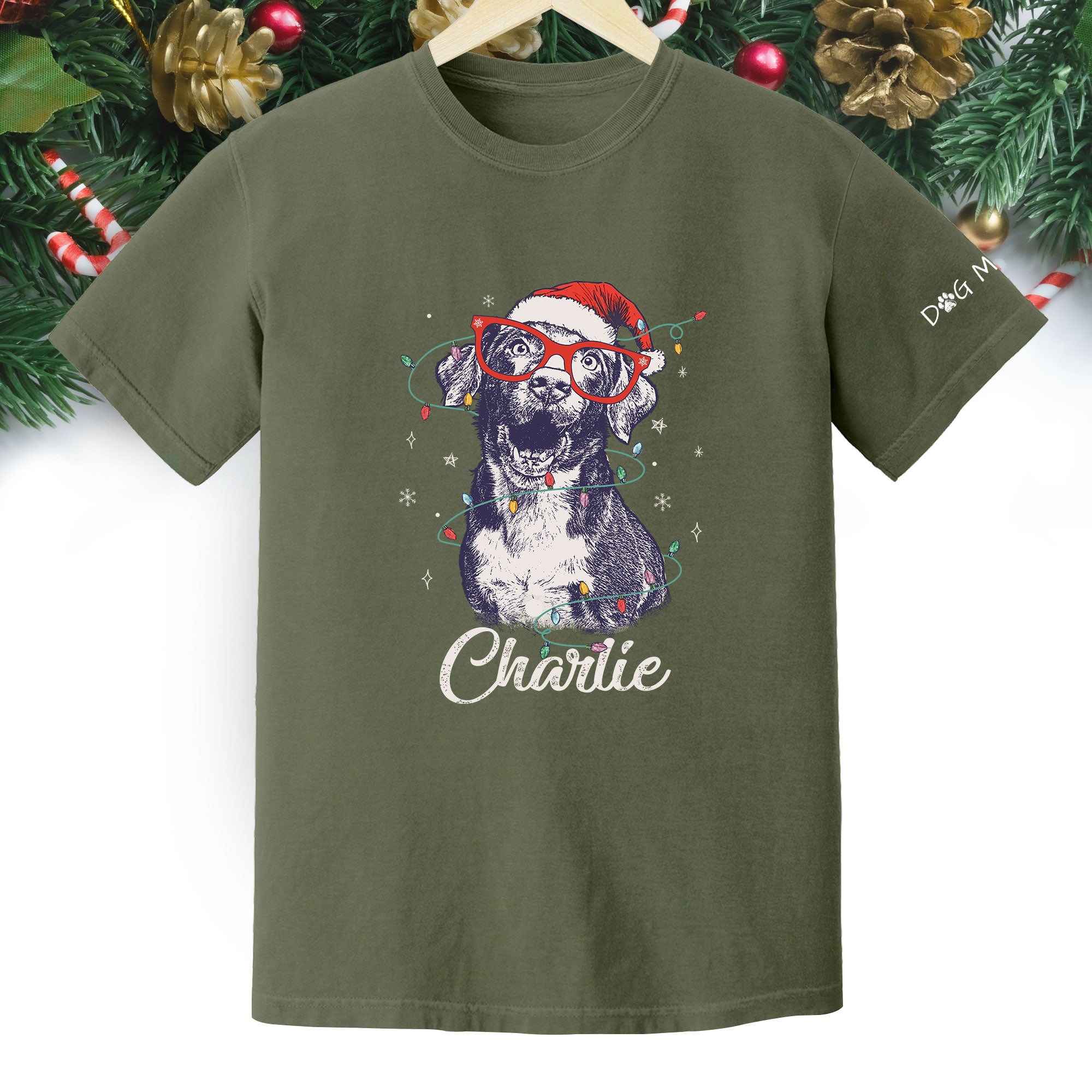 Personalized Dog Christmas Shirt – Custom Pet Photo Tee, Holiday Gift for Dog Mom