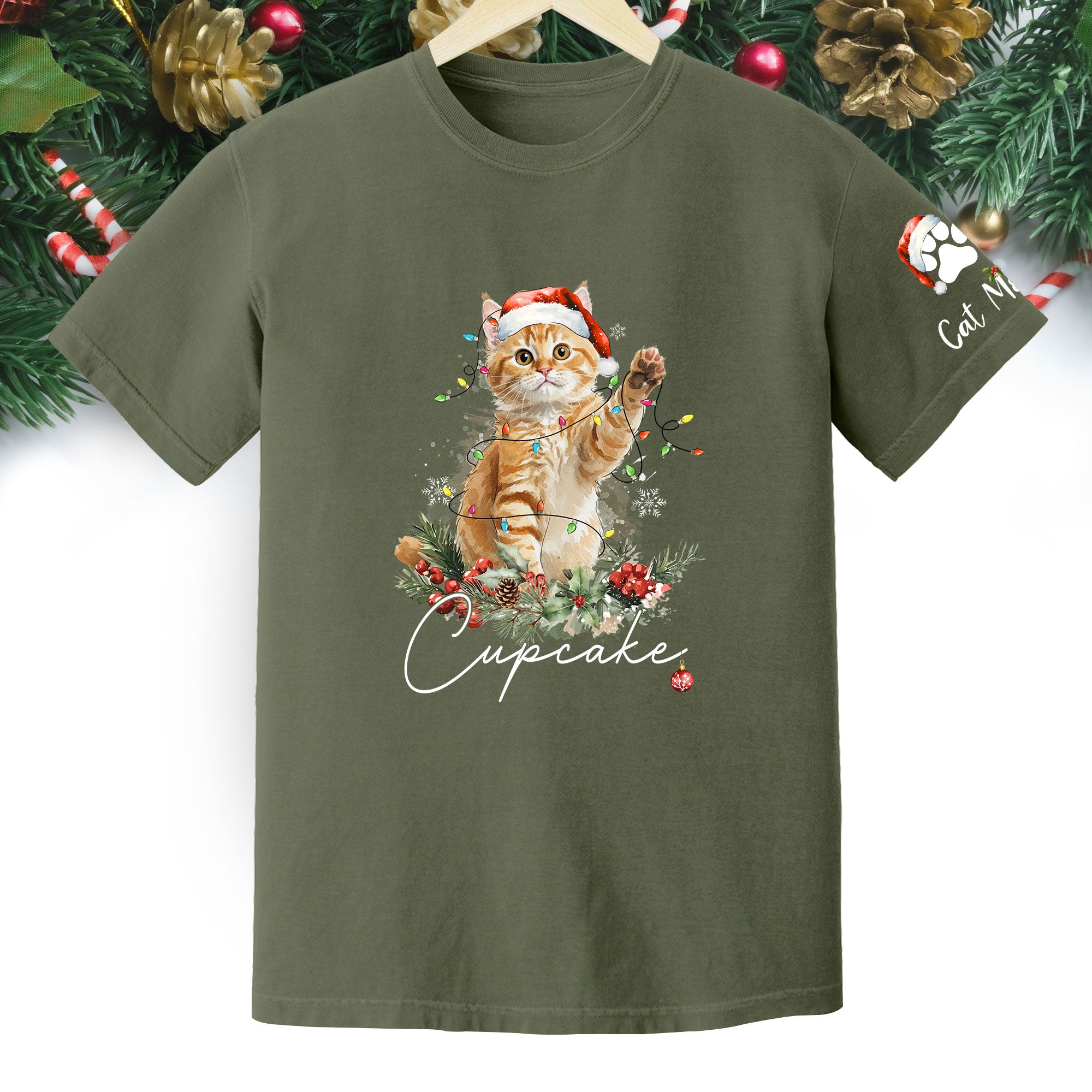 Custom Cat Lover T-Shirt – Personalized Pet Photo Christmas Shirt, Cute Gift for Pet Lovers