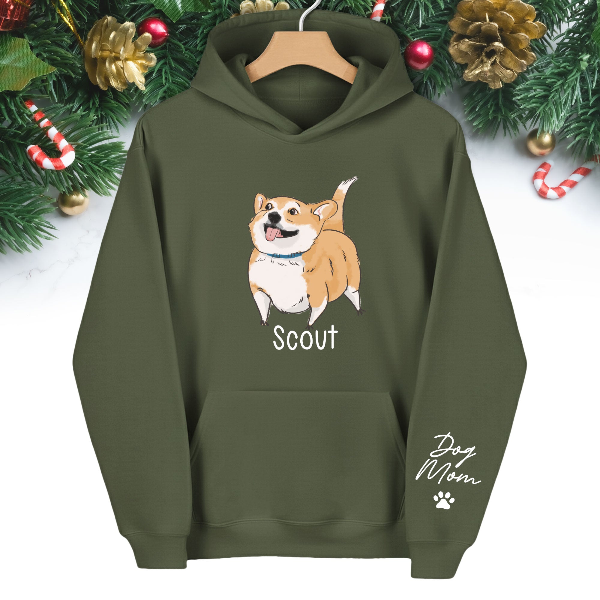 Custom Dog Mom Hoodie – Personalized Dog Hoodie with Pet Photo & Name, Cute Gift for Pet Lovers