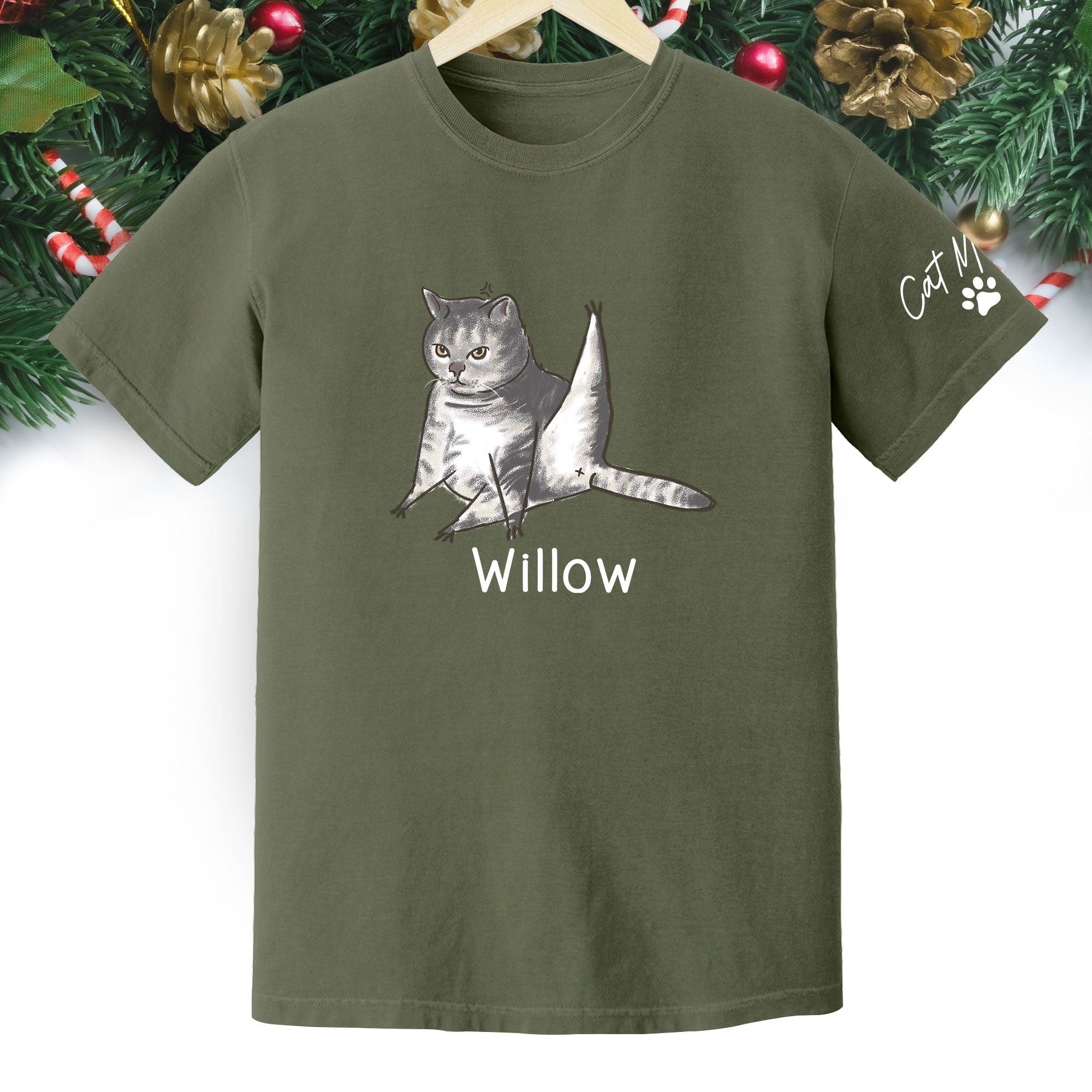 Custom Cat Mom T-Shirt – Personalized Funny Cat Shirt with Pet Photo & Name, Unique Gift for Cat Lovers