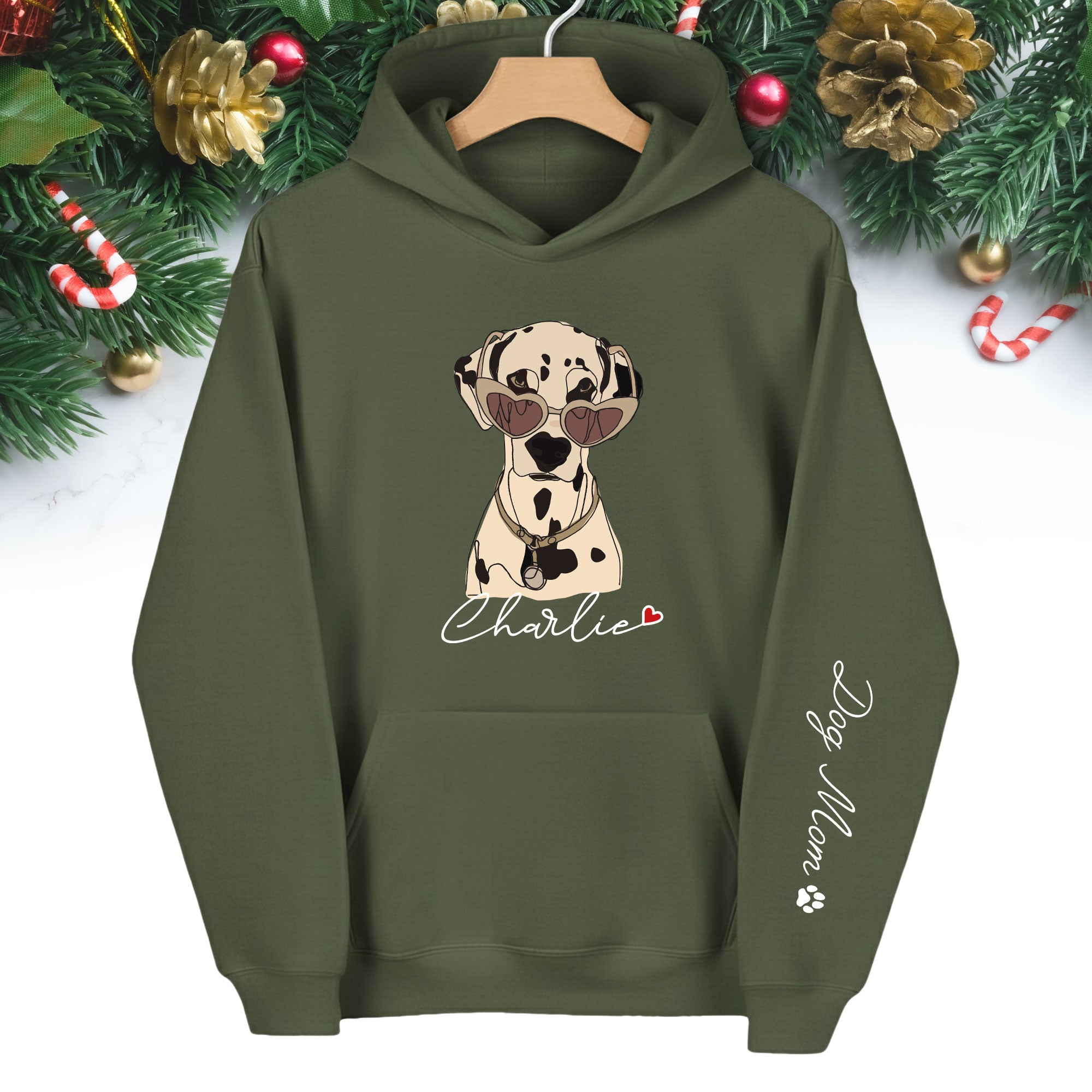 Personalized Dog Hoodie – Custom Pet Portrait with Name | Unique Gift for Pet Lovers