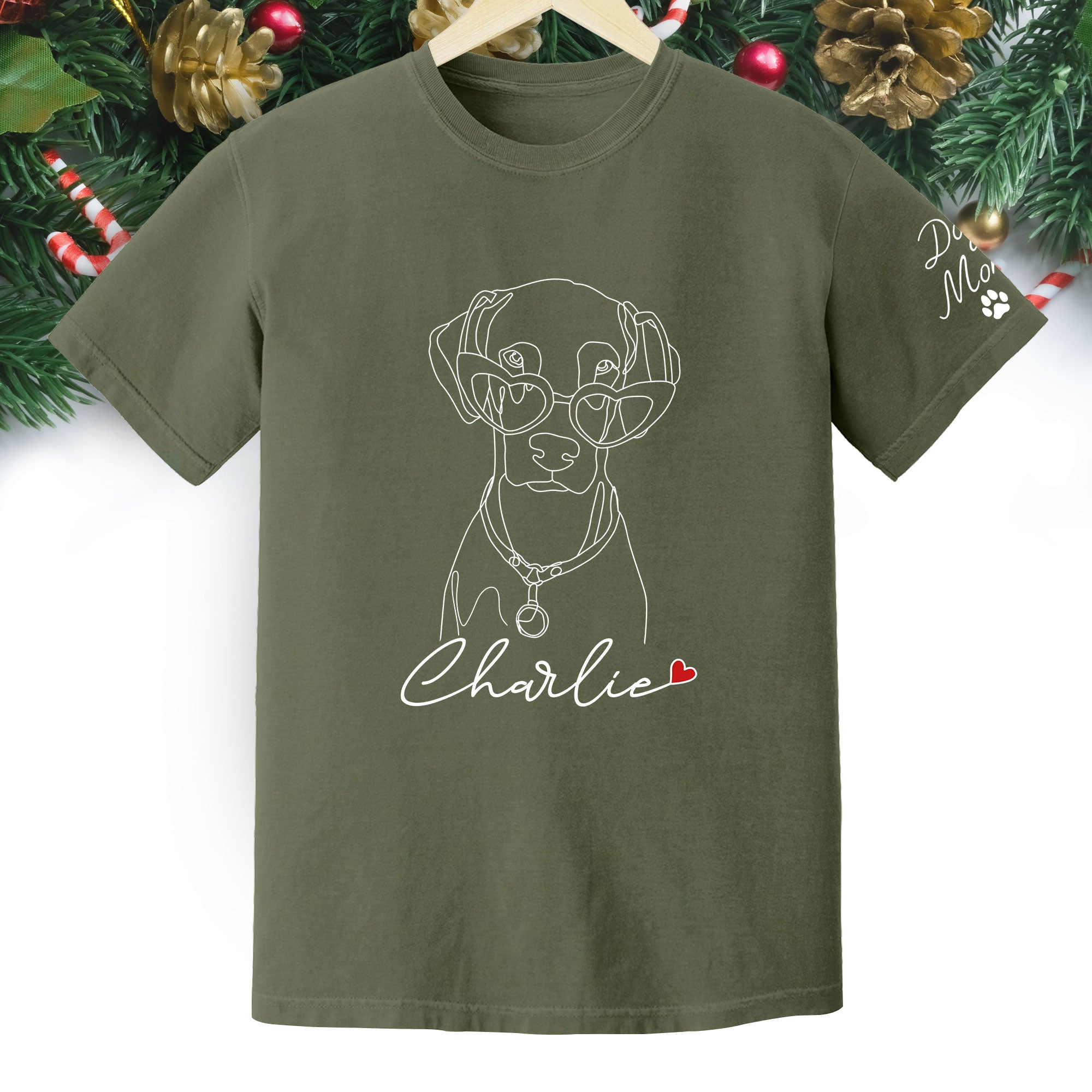 Personalized Dog Mom T-Shirt – Custom Pet Photo Shirt, Cute Christmas Gift for Dog Lovers
