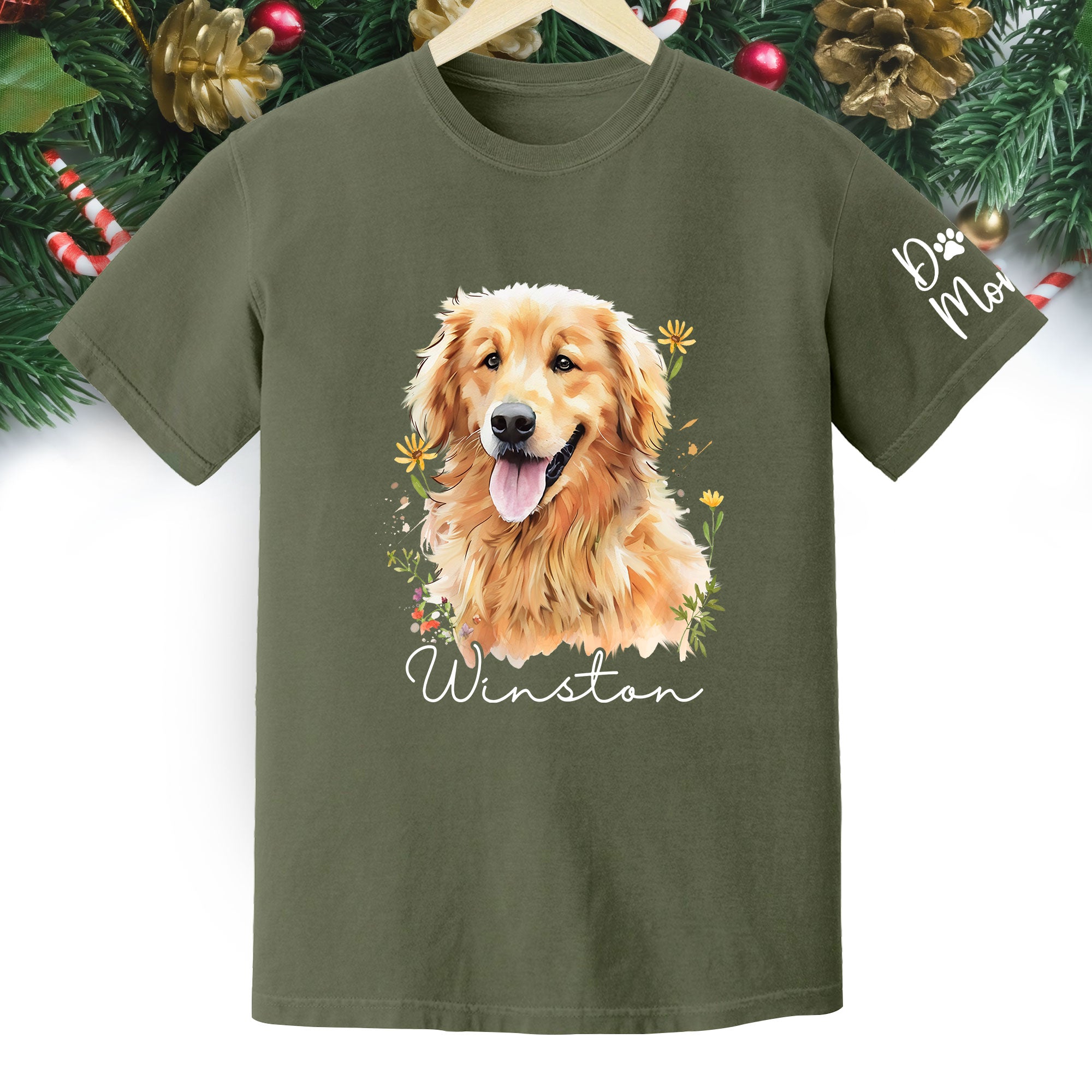 Custom Pet Portrait T-Shirt – Personalized Dog Lover Tee, Unique Gift for Dog Mom & Dog Dad