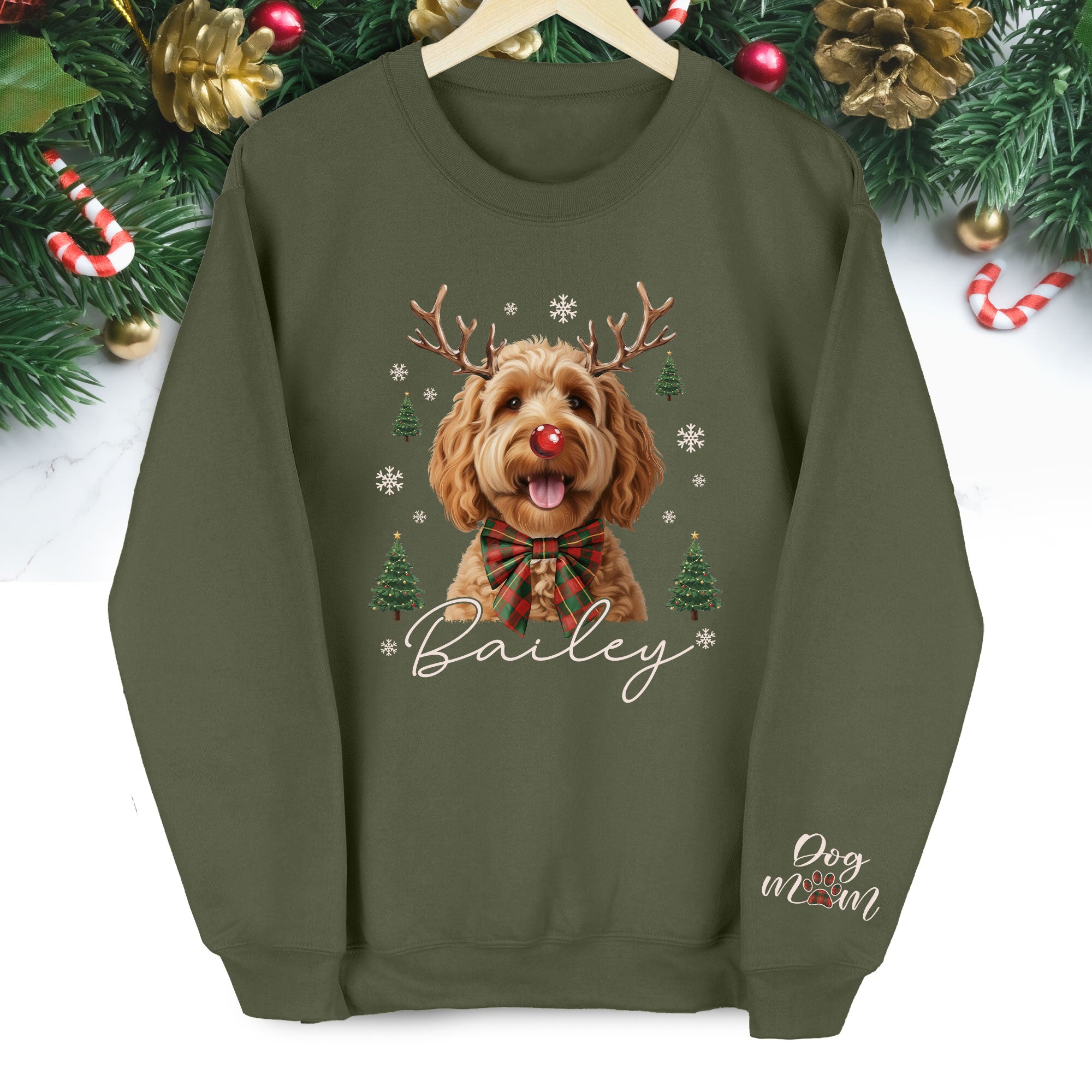 Custom Pet Face Dog Mom Sweatshirt – Personalized Gift for Dog Lovers