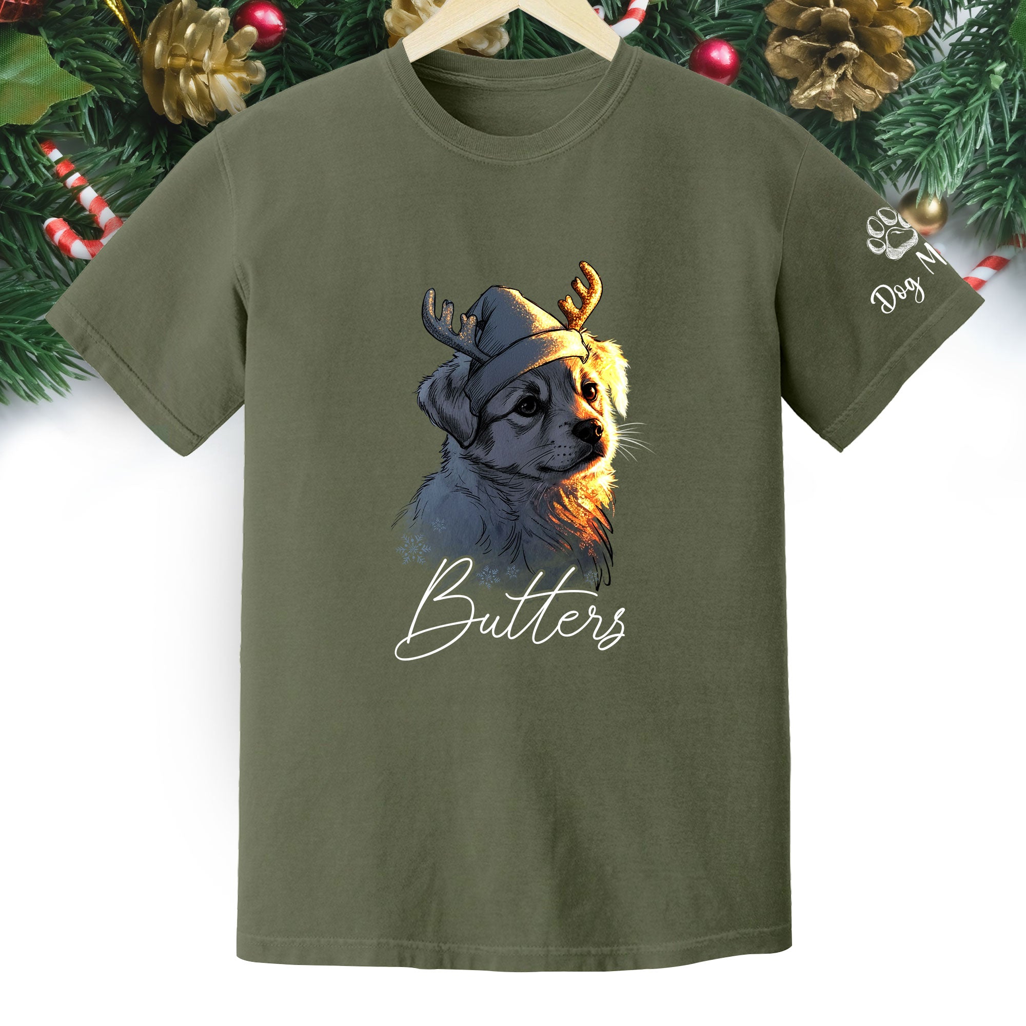 Festive Dog Mom Tee – Christmas Shirt for Women Who Love Their Pup