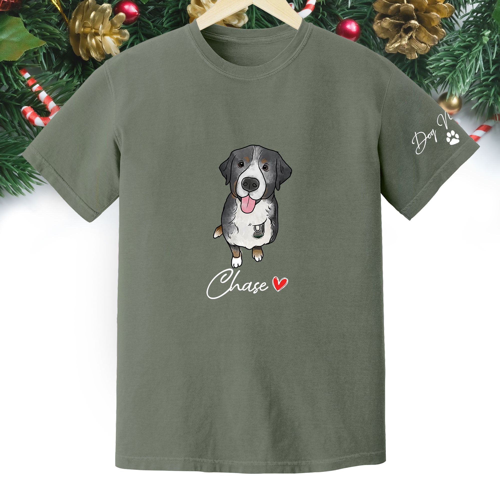Personalized Dog Christmas Shirt – Custom Pet Photo Shirt, Gift for Dog Mom, Dog Dad