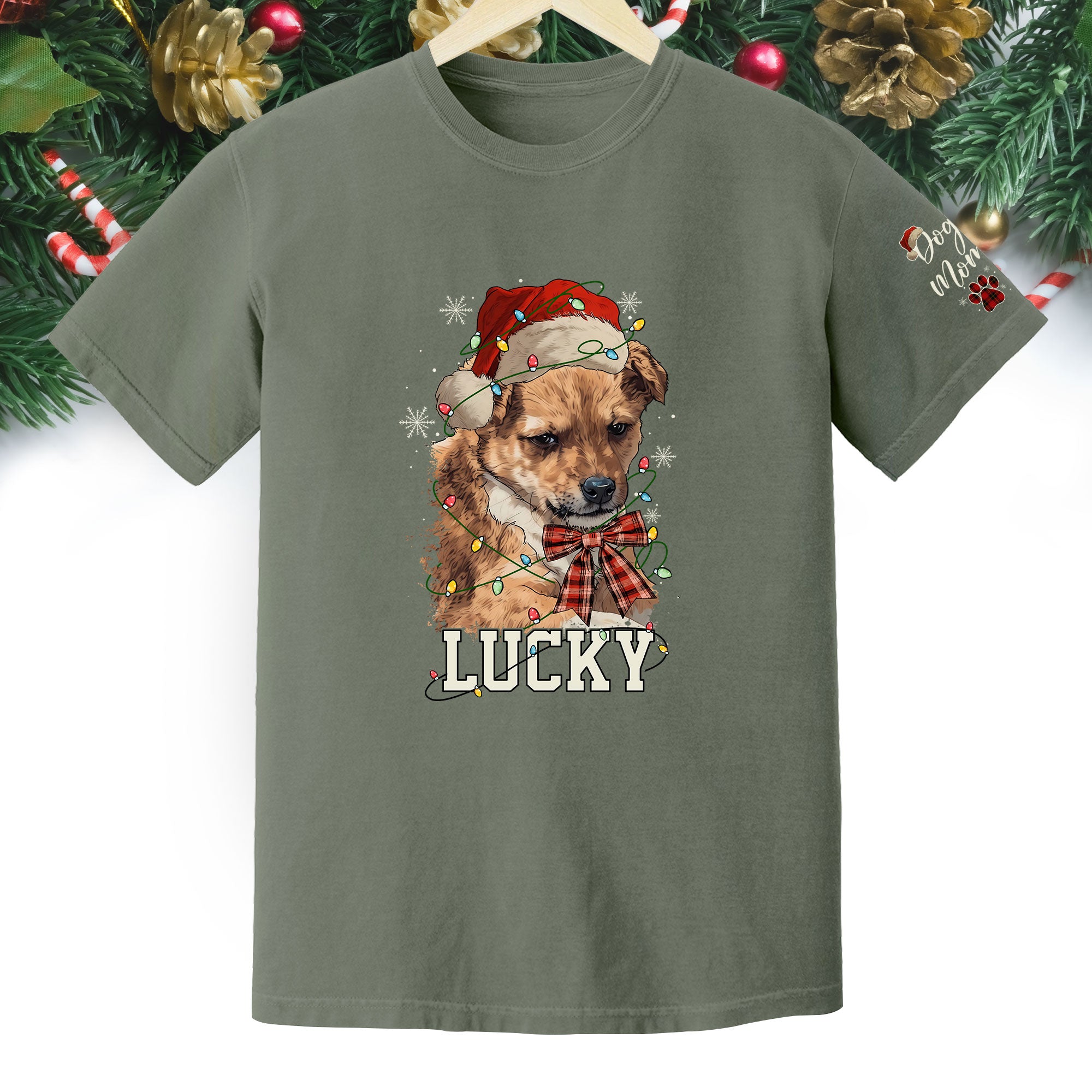 Custom Dog Shirt – Personalized Pet Photo T-Shirt, Holiday Gift for Dog Mom