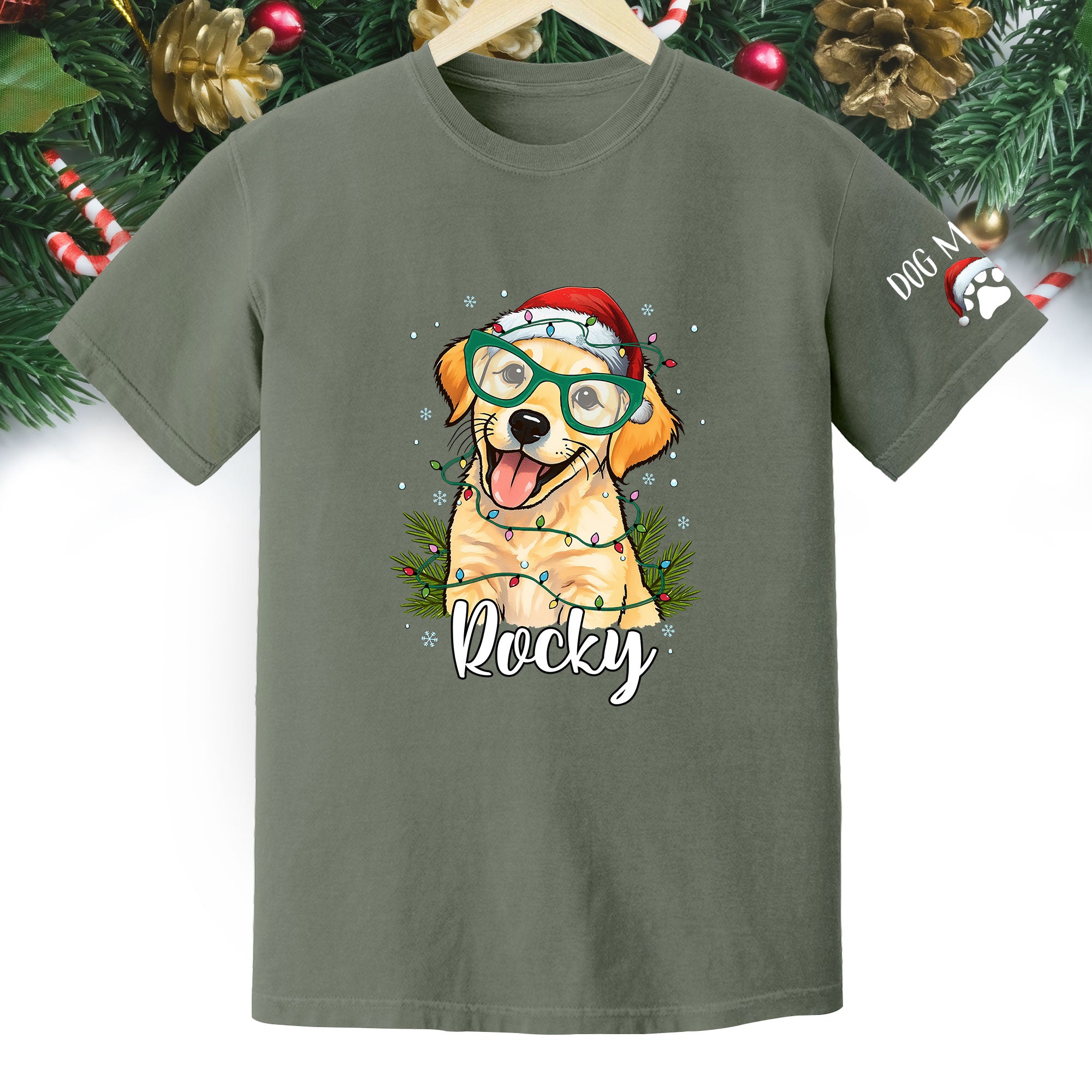Custom Pet Christmas Shirt – Personalized Dog T-Shirt, Cute Holiday Gift for Pet Lovers