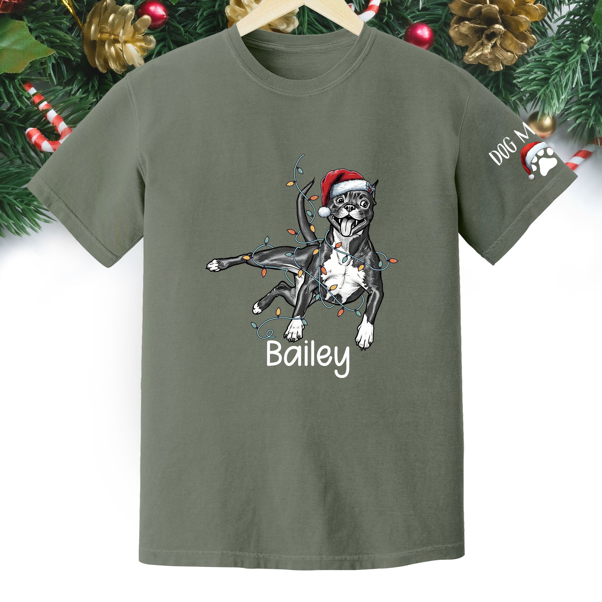 Personalized Dog Christmas T-Shirt – Custom Pet Photo Shirt, Gift for Pet Lovers