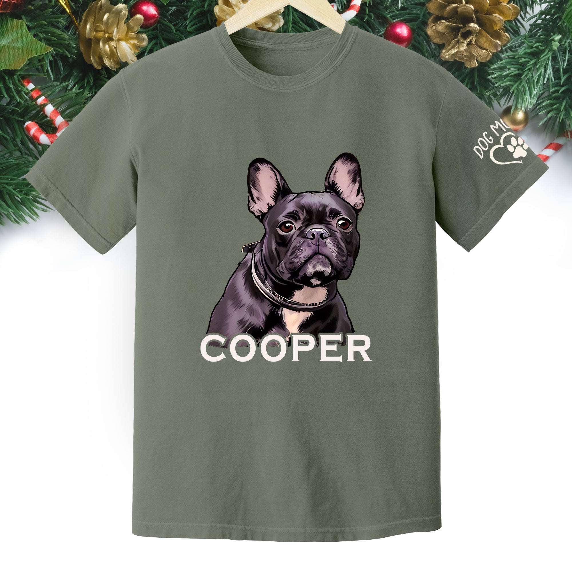 Custom Dog Mom T-Shirt – Personalized Pet Portrait & Name, Cute Dog Lover Gift